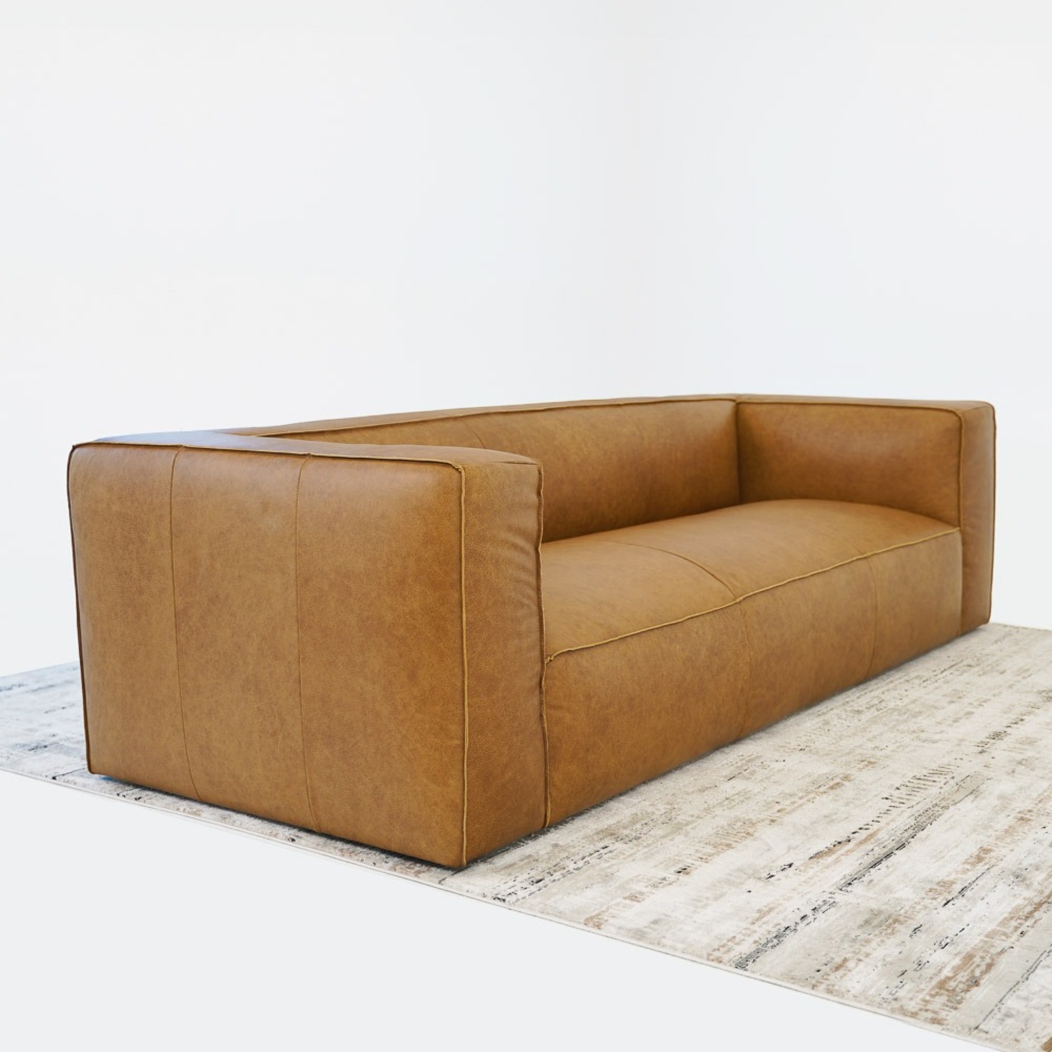 Emerson Tan Leather Sofa - image-4