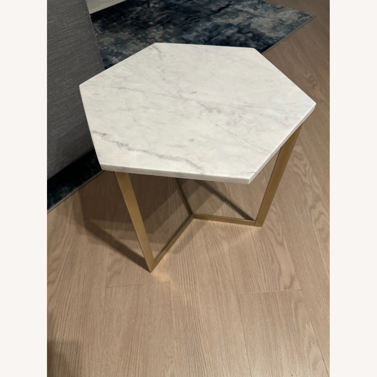 West Elm Hex Side Table (15.5") - Antique Brass - image-3