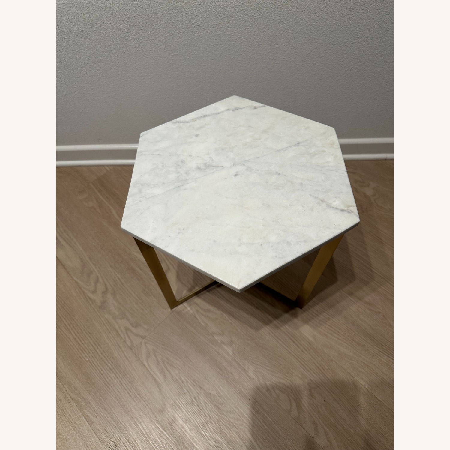West Elm Hex Side Table (15.5") - Antique Brass - image-2