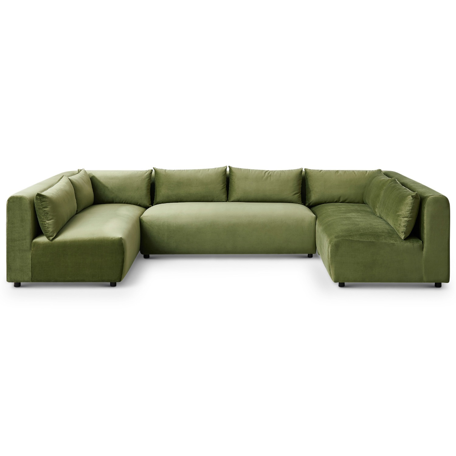 Albany Olive Green Velvet Corner Sectional Sofa - image-5