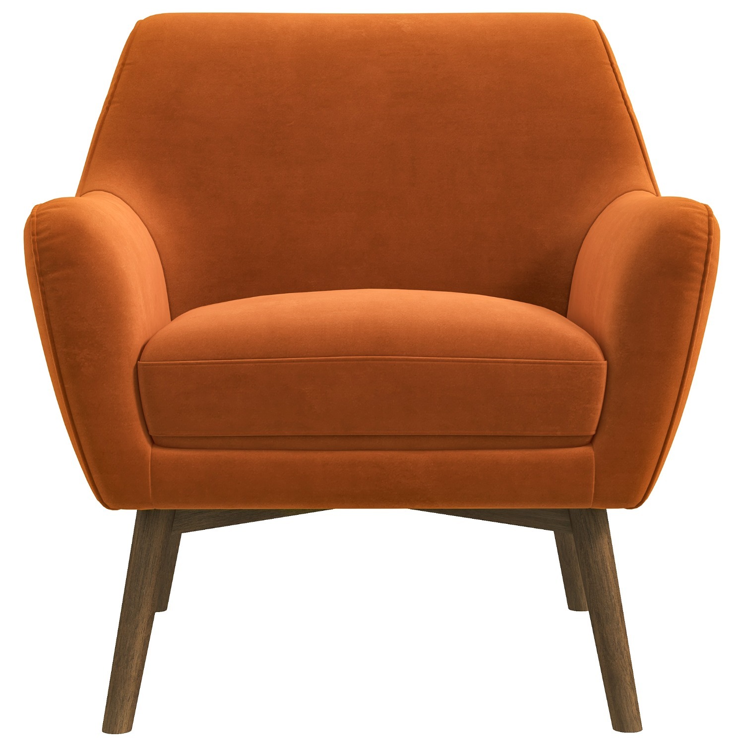 Penny Orange Velvet Lounge Chair - image-1