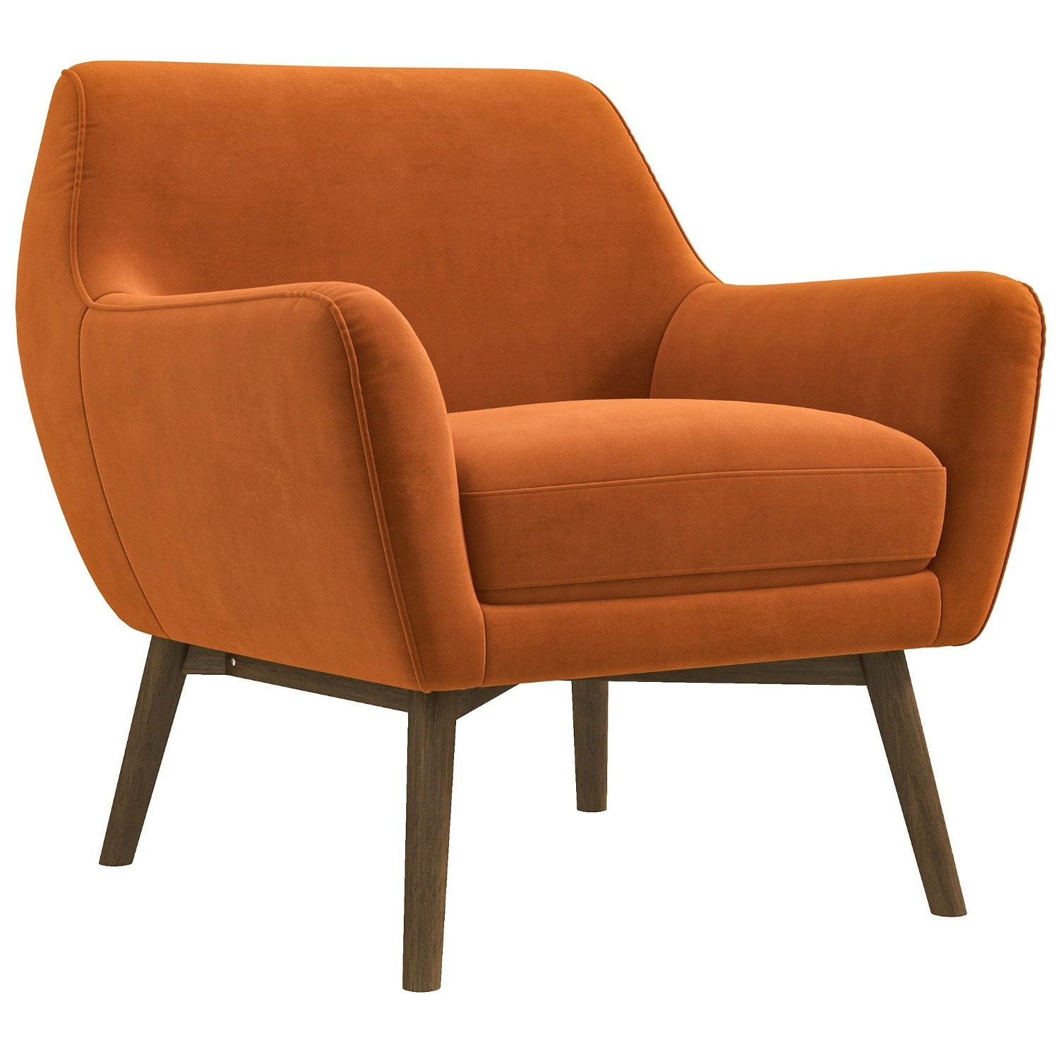 Penny Orange Velvet Lounge Chair - image-5