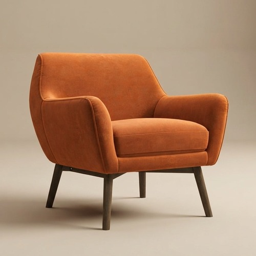 Used Penny Orange Velvet Lounge Chair for sale on AptDeco