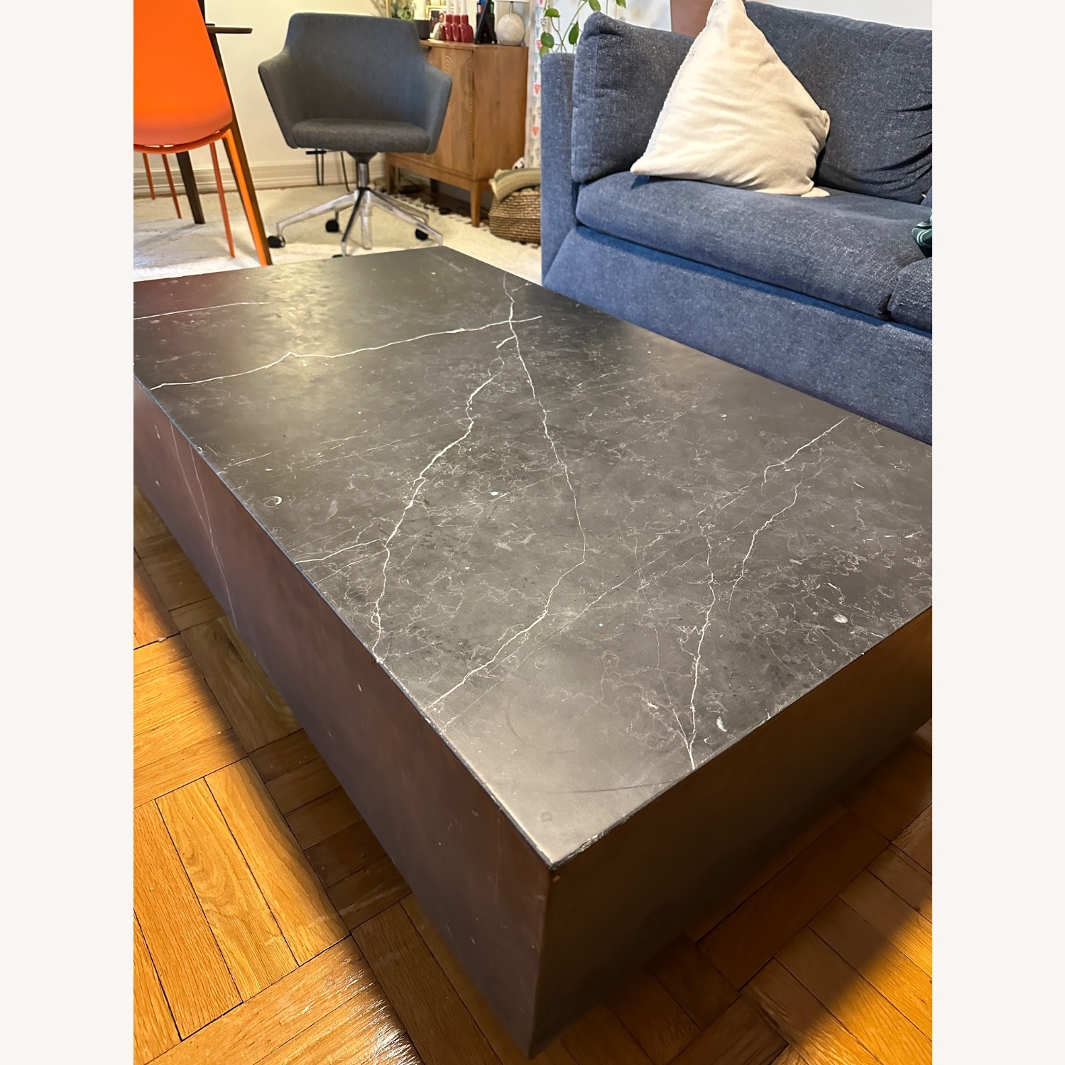 Restoration Hardware Plinth Marble Coffee Table - image-4