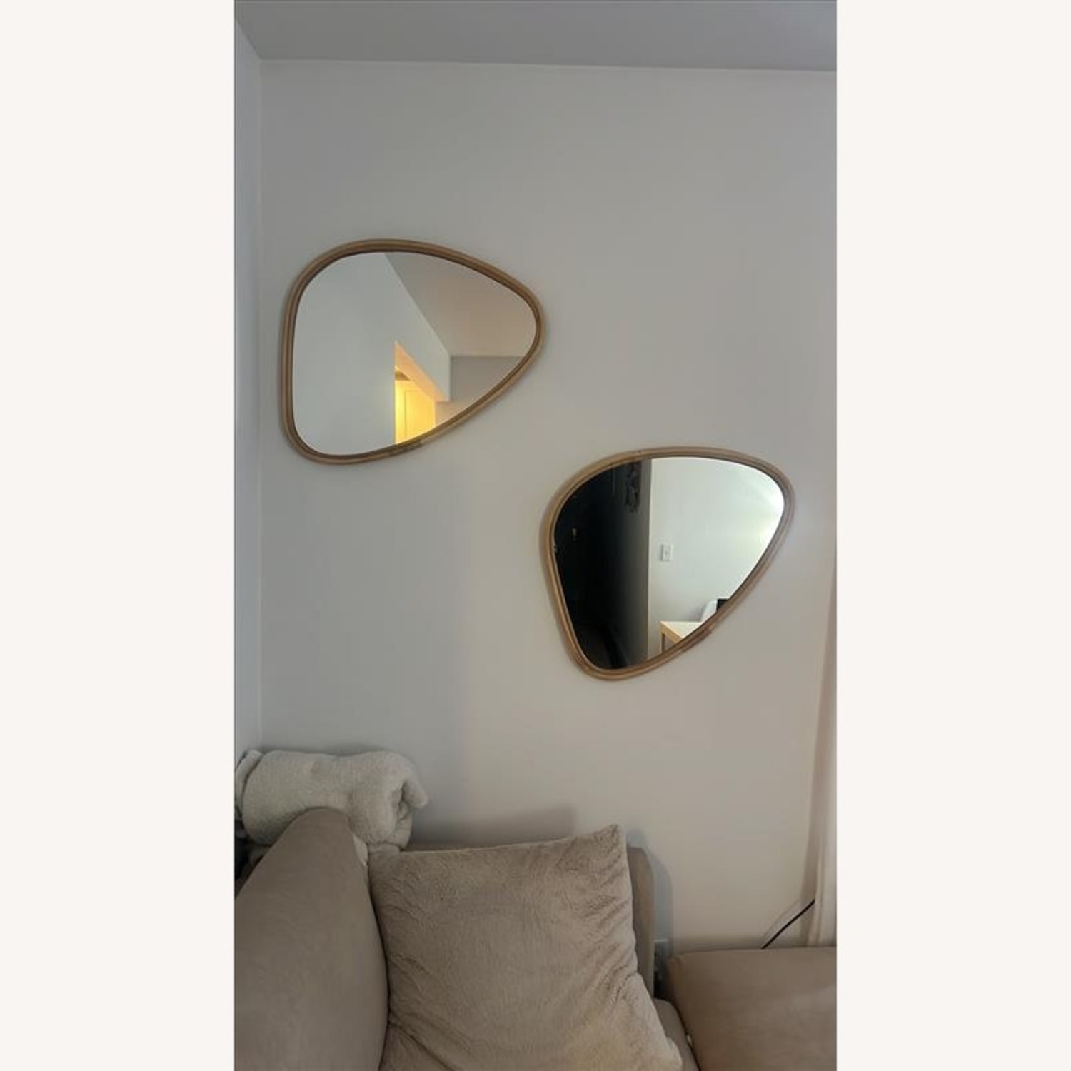 IKEA MARISTOVA Set of 2 Wall Bamboo Mirrors - image-3