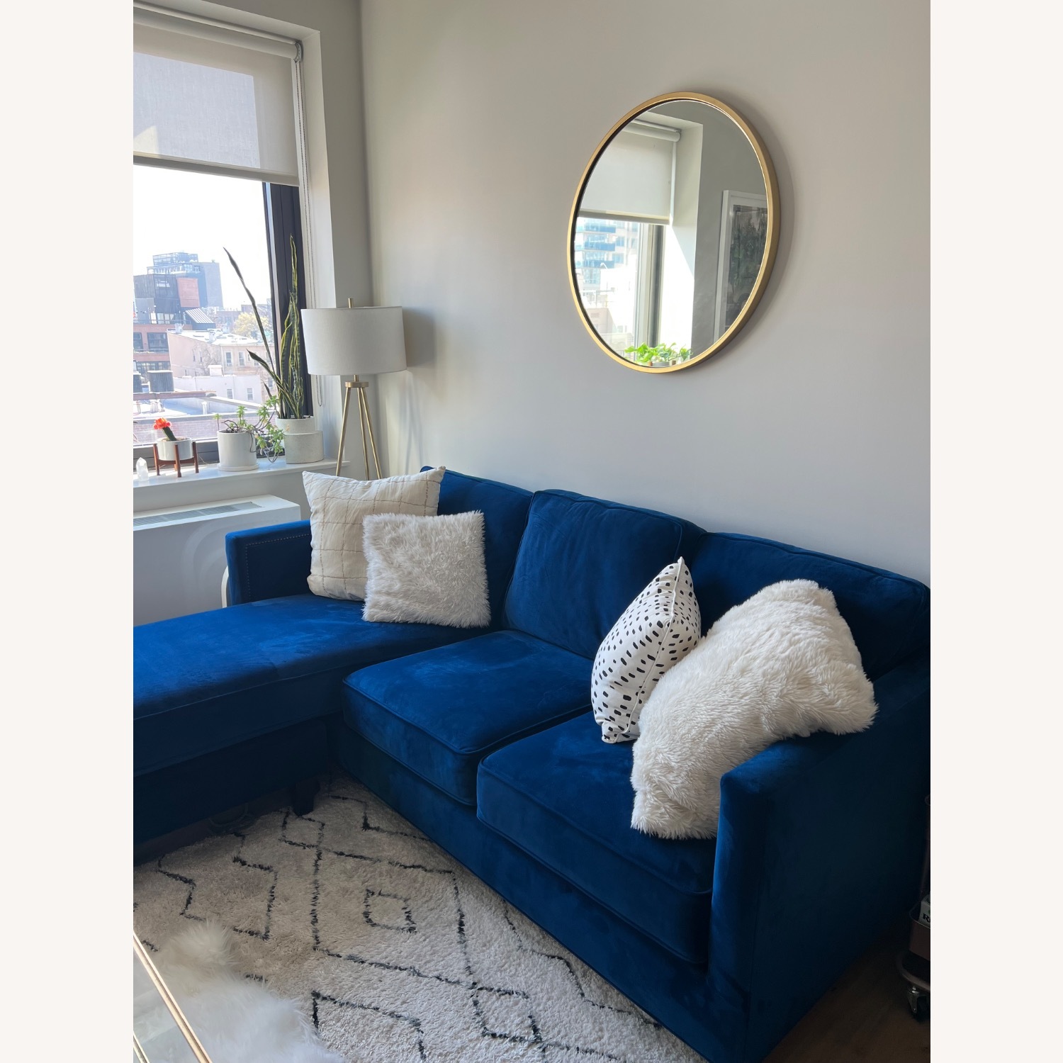 Apt2B Cobalt Blue Velvet Sectional  - image-6