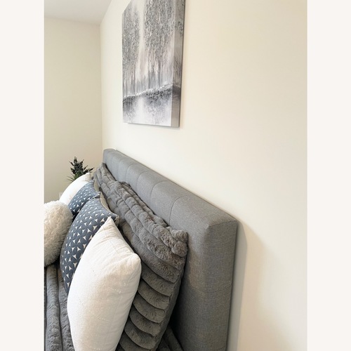Used King Size Grey Bed with Slats for sale on AptDeco