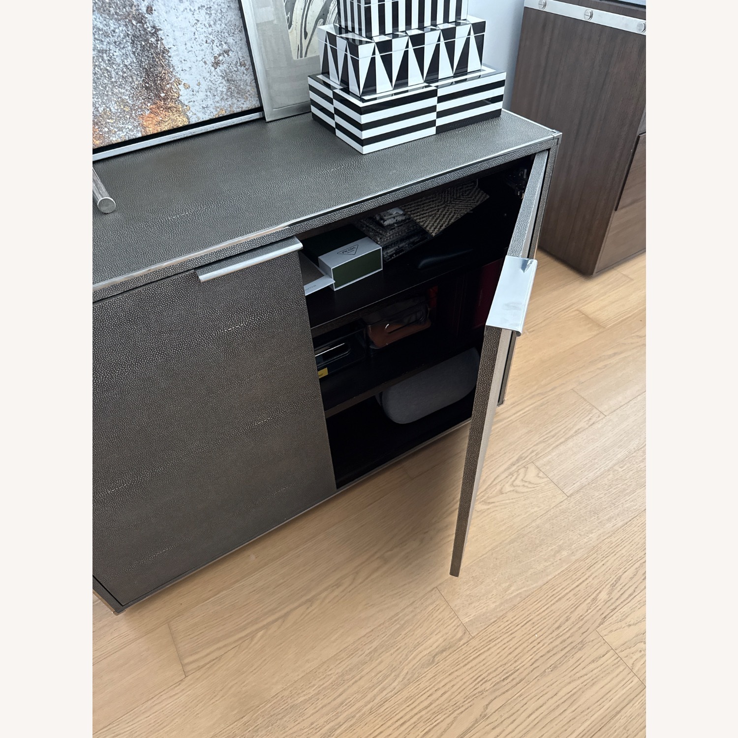 Restoration Hardware Saunderson Shagreen Cabinet - image-4