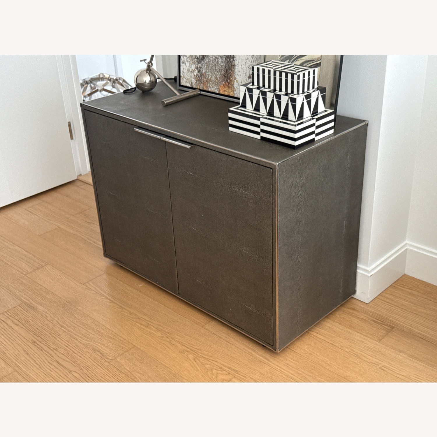 Restoration Hardware Saunderson Shagreen Cabinet - image-2