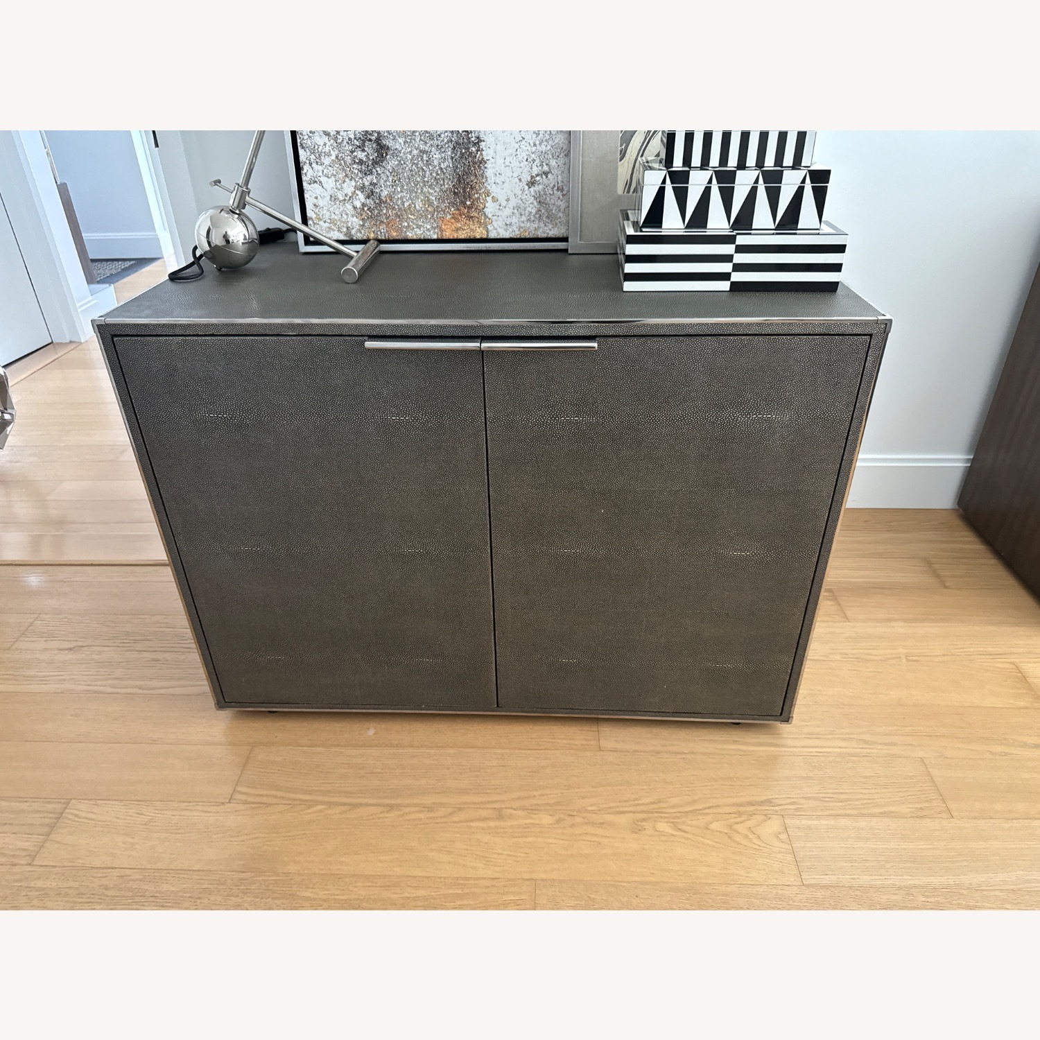 Restoration Hardware Saunderson Shagreen Cabinet - image-1