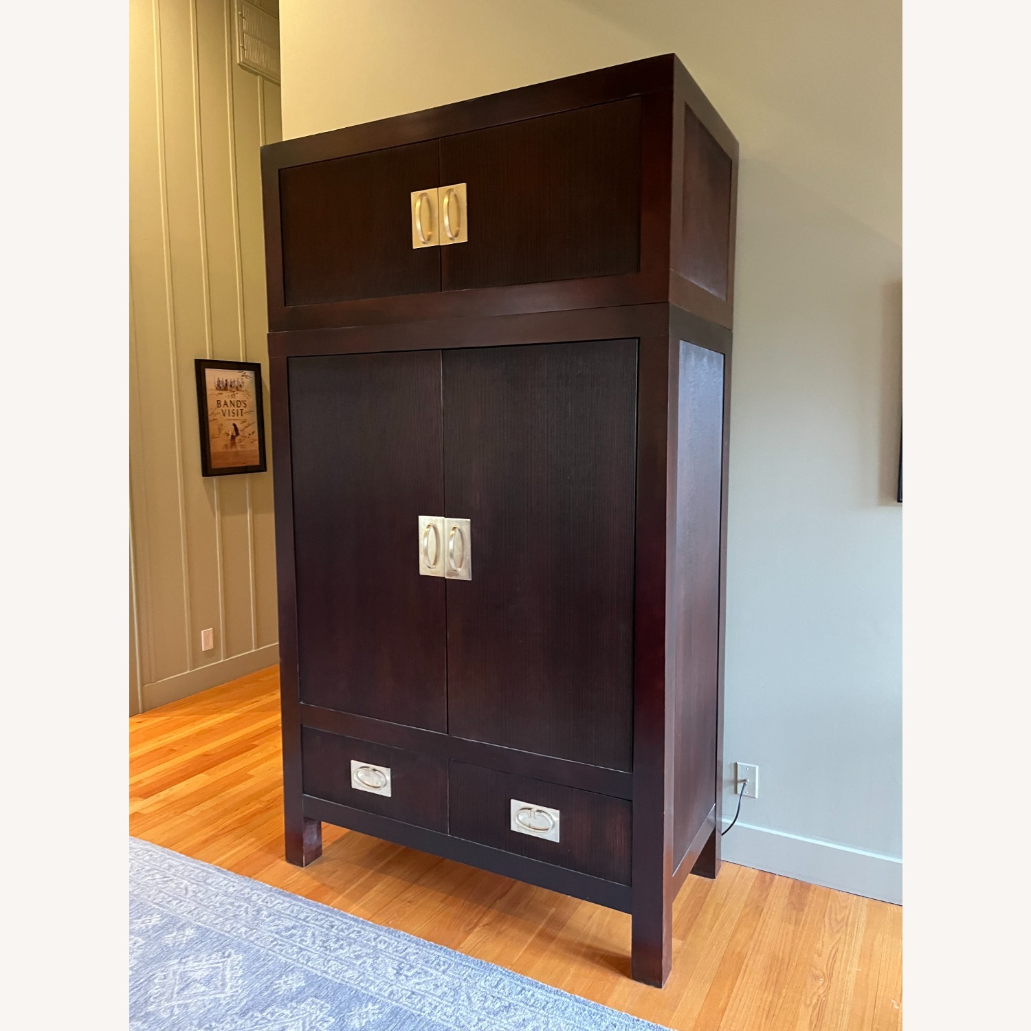 Large Wood Media Cabinet - image-1