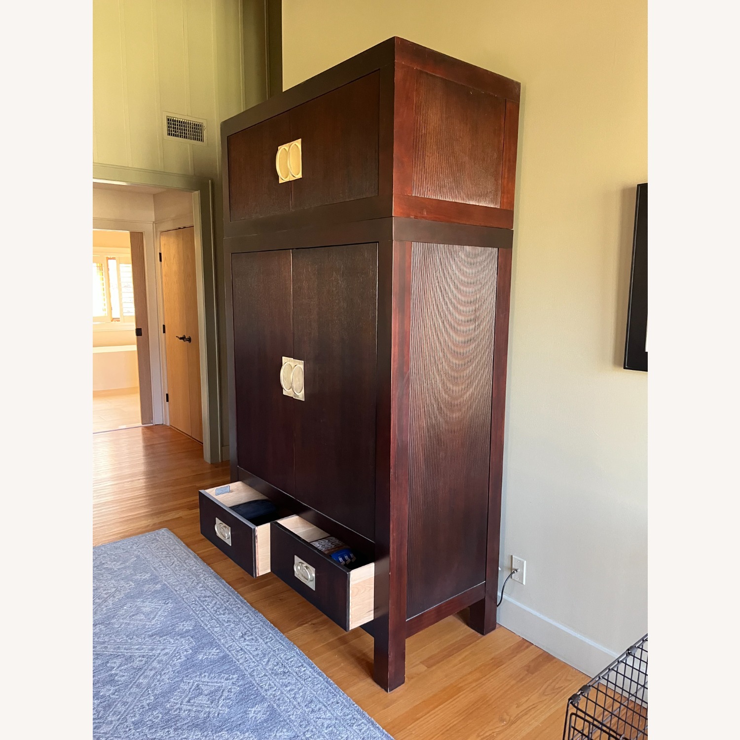 Large Wood Media Cabinet - image-3