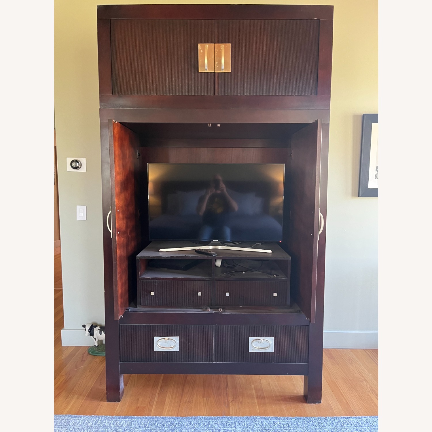 Large Wood Media Cabinet - image-4