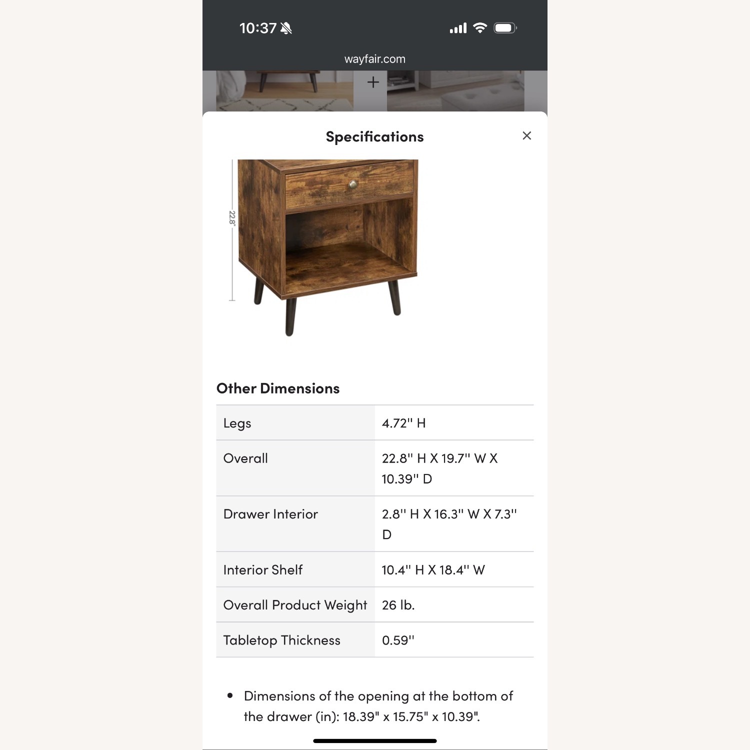Vansant 1 - Drawer Nightstand - image-3