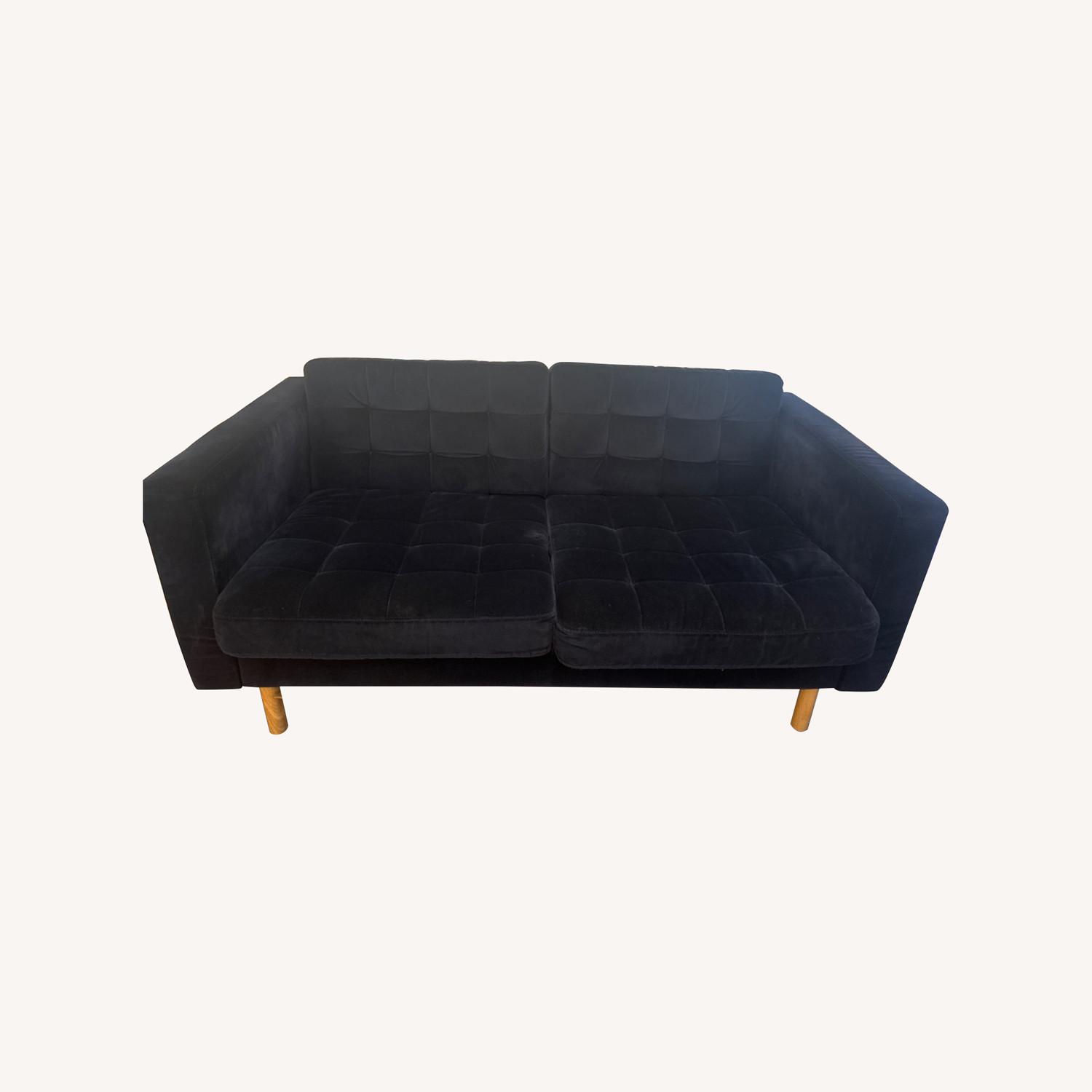 IKEA Suede Navy Blue 2 Seater Couch - image-5