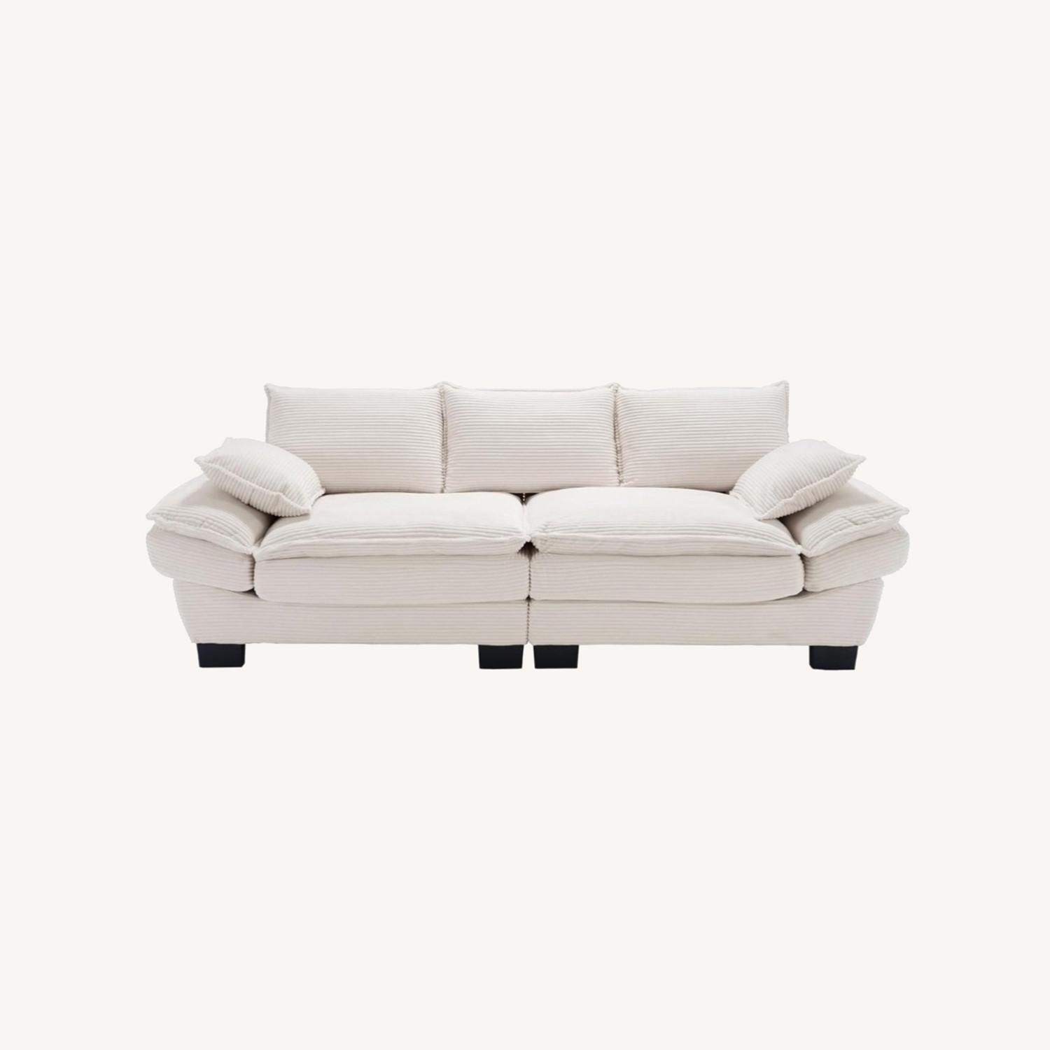 Oversized Beige Sofa/Loveseat - image-0