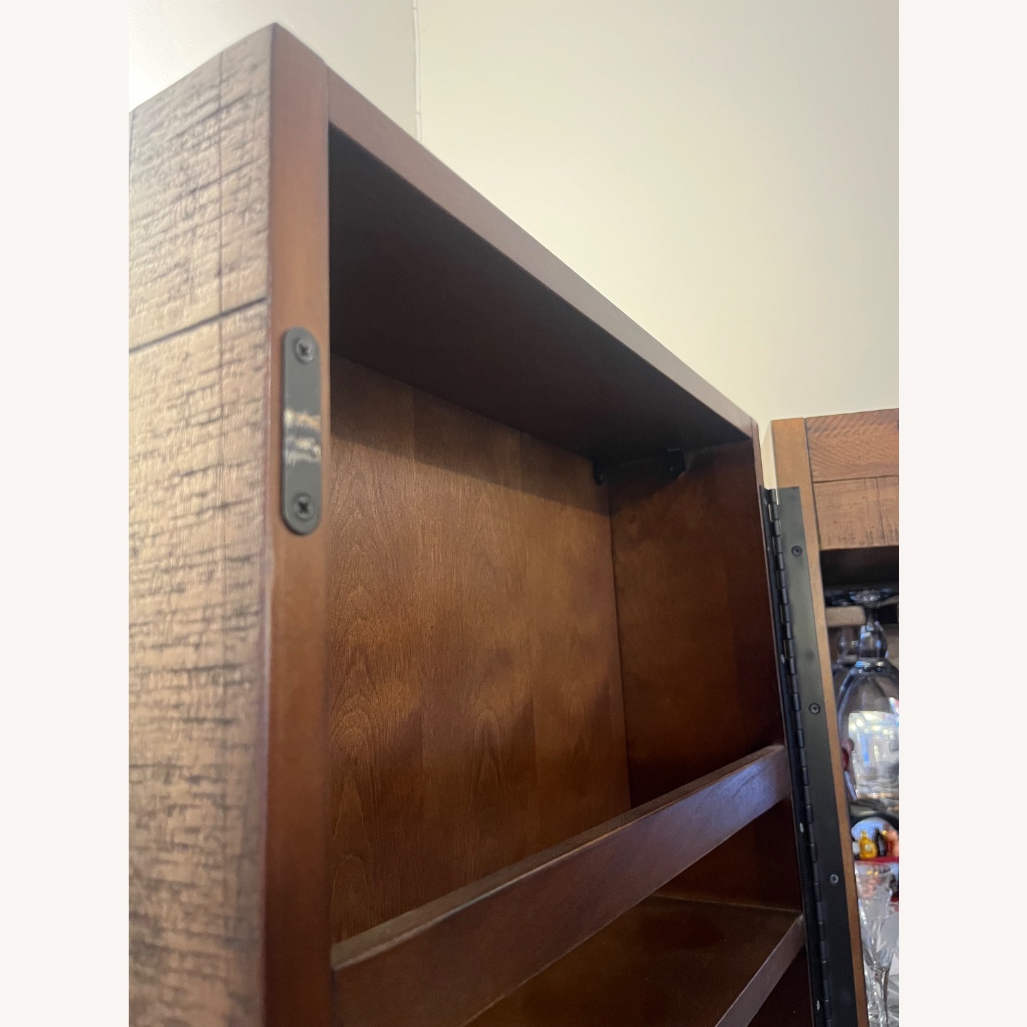 Pottery Barn Mahogany Bar Cabinet with Lights - image-3
