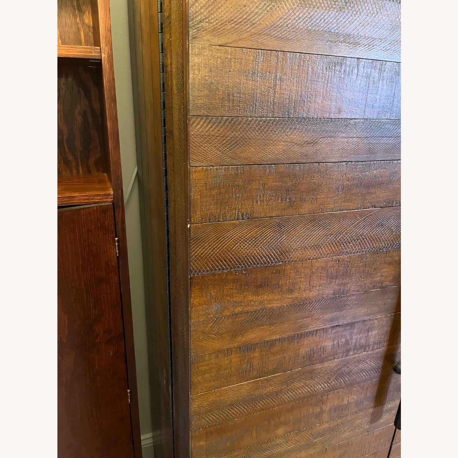 Pottery Barn Mahogany Bar Cabinet with Lights - image-5