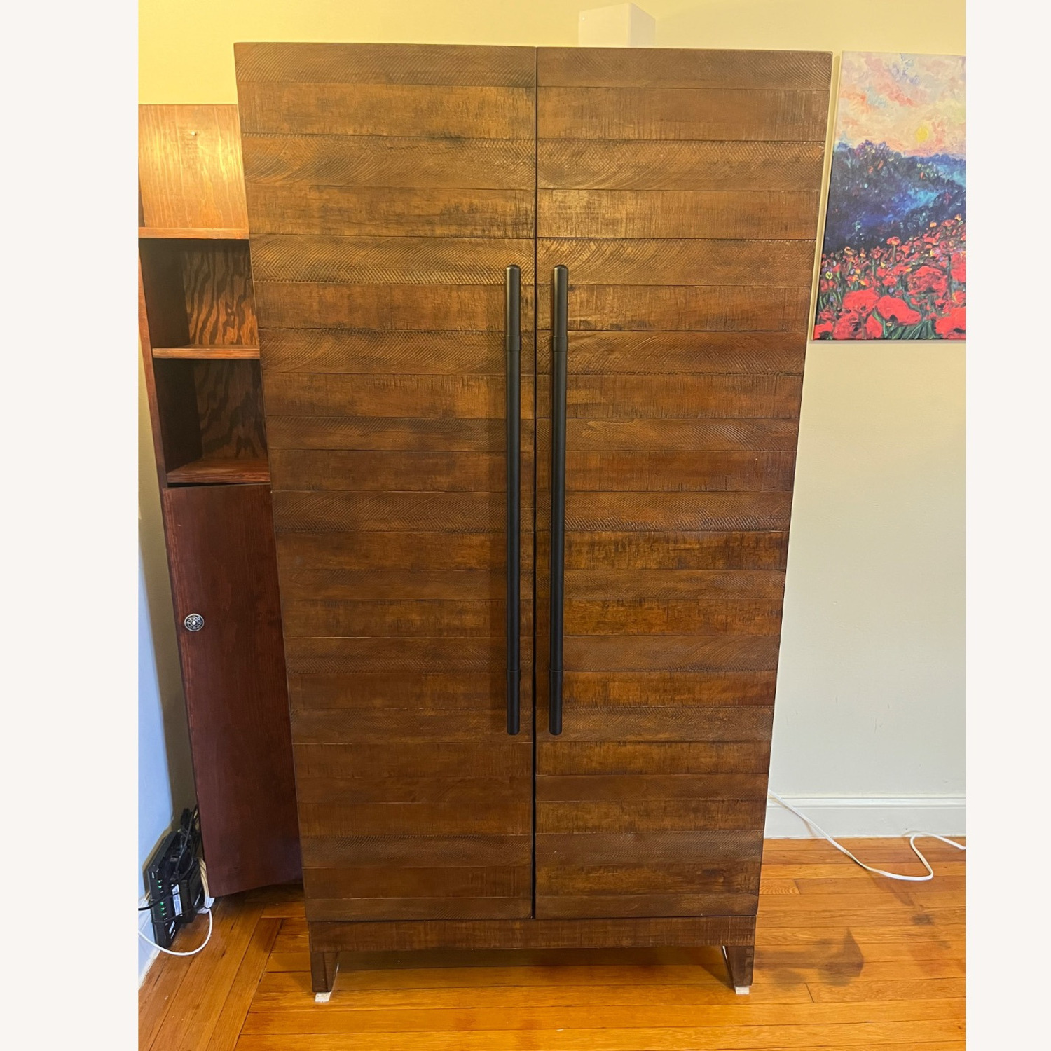 Pottery Barn Mahogany Bar Cabinet with Lights - image-6