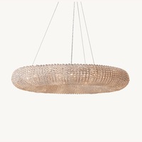 Crystal Halo Clear Round LED Chandelier 41"