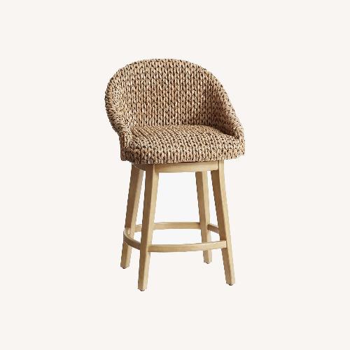 Used Pottery Barn Sea Grass Swivel Counter Stool for sale on AptDeco