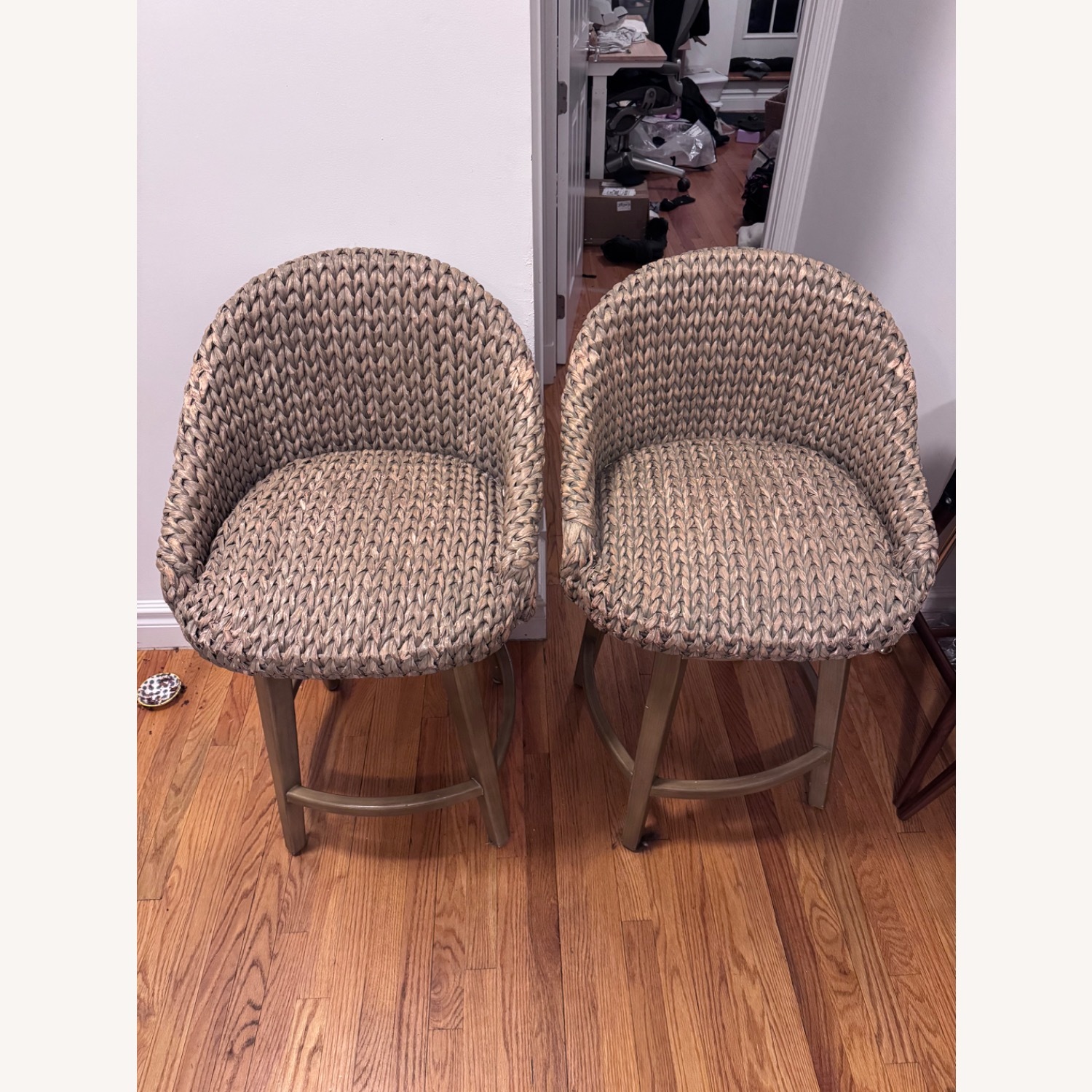 Pottery Barn Sea Grass Swivel Counter Stool - image-1