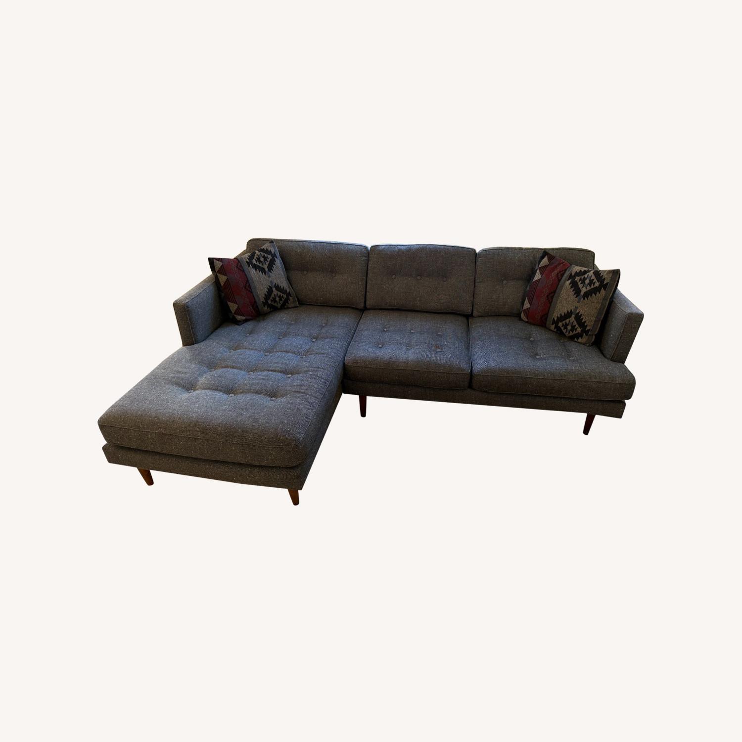 West Elm Peggy Dark Gray Two-Piece Sectional Sofa - image-0