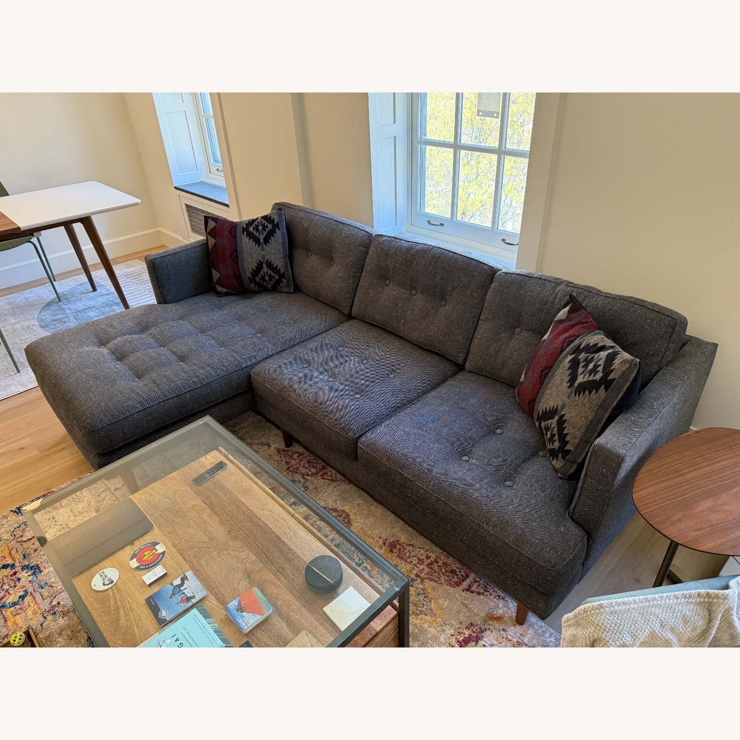 West Elm Peggy Dark Gray Two-Piece Sectional Sofa - image-4