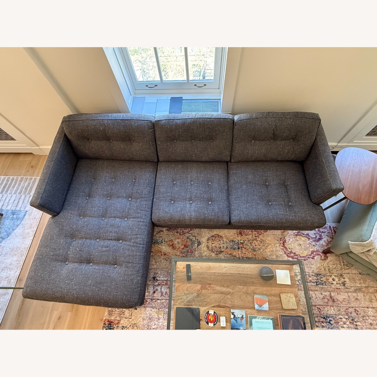 West Elm Peggy Dark Gray Two-Piece Sectional Sofa - image-3