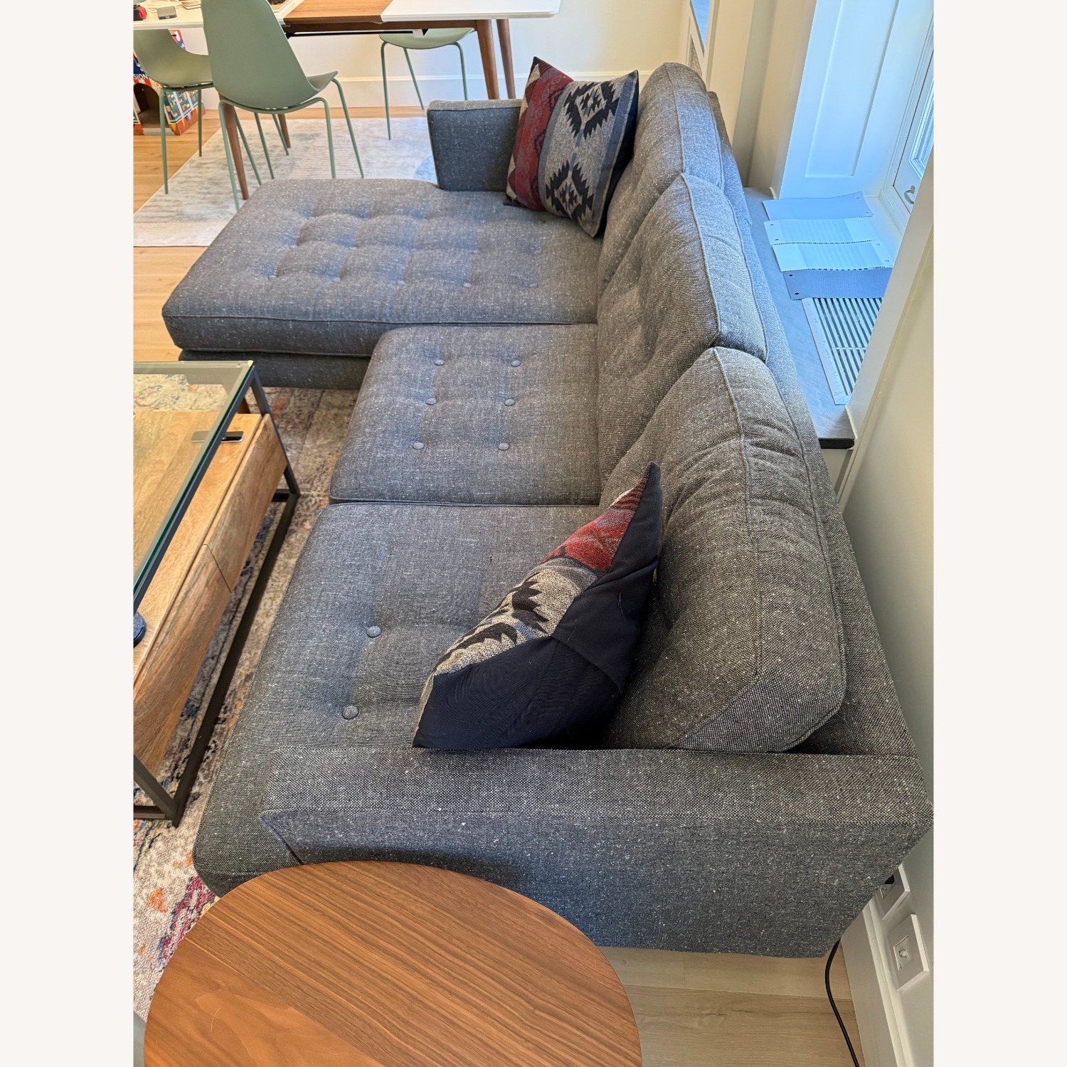 West Elm Peggy Dark Gray Two-Piece Sectional Sofa - image-2