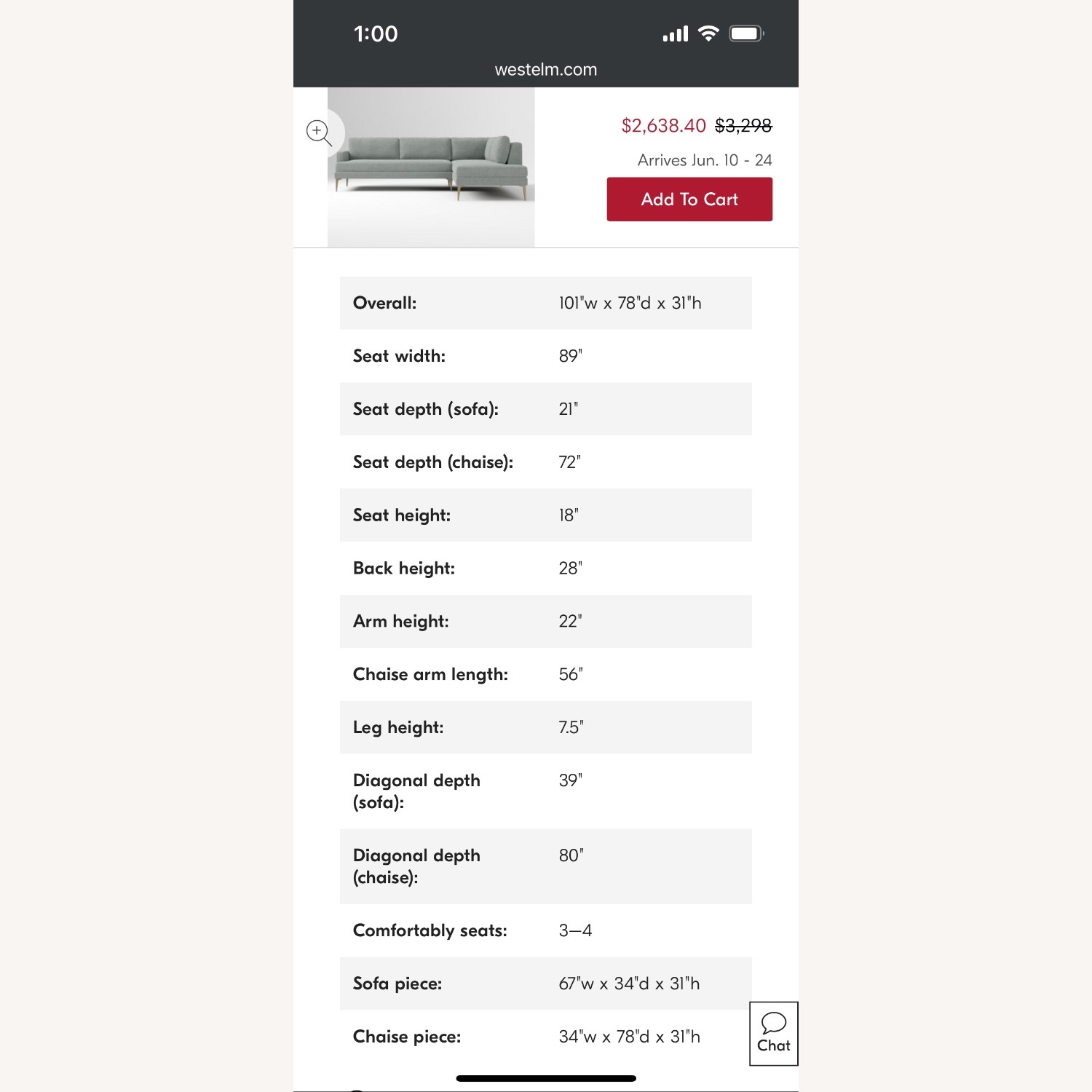 West Elm Andes Mineral Gray Sectional - image-6