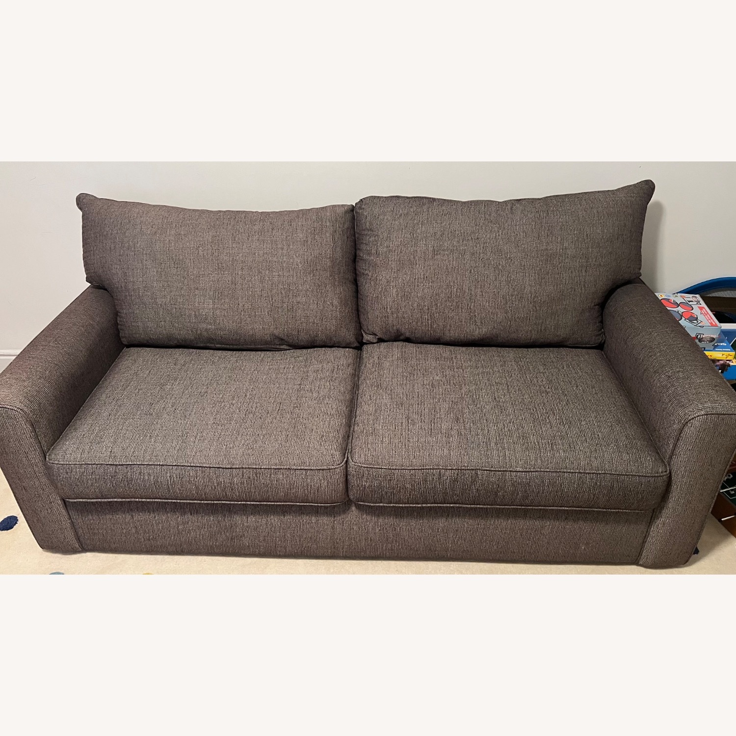 Raymour & Flanigan Neutral Gray-Brown Sleeper Sofa (Queen) - image-3