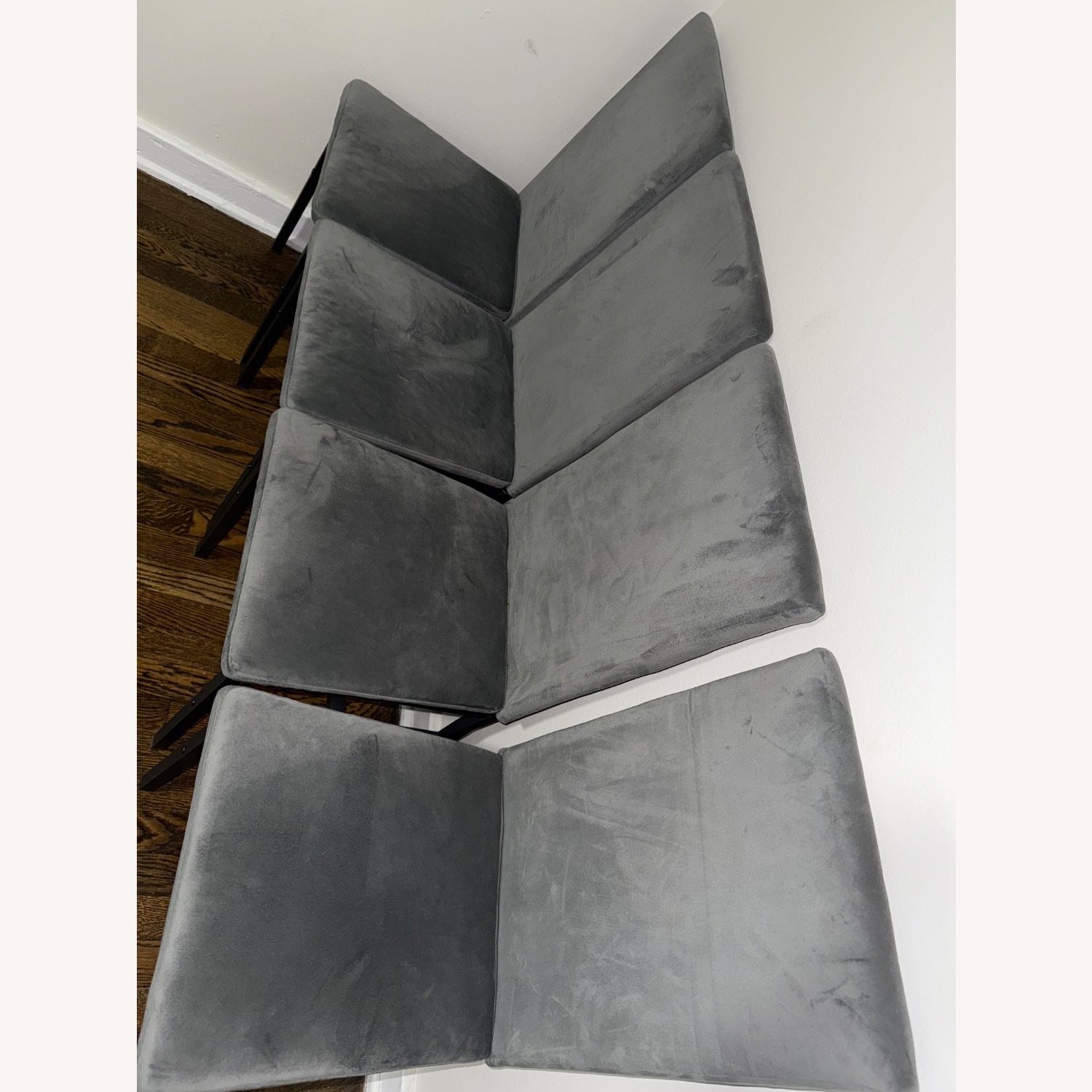 Four Velvet Dining Chairs - image-2