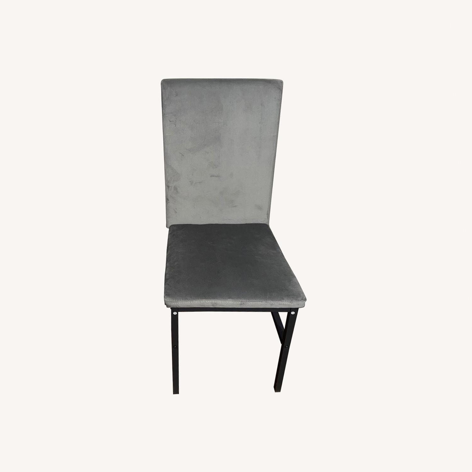 Four Velvet Dining Chairs - image-0