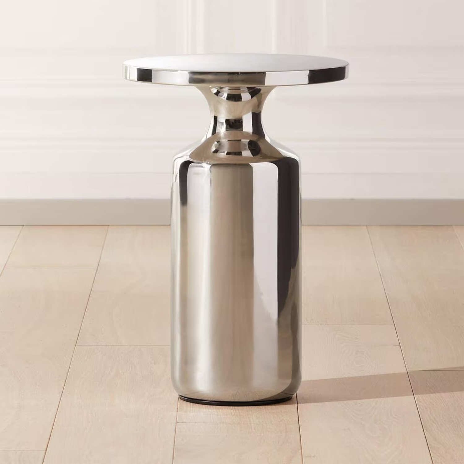 CB2 Cheval Polished Silver Side Table - image-4