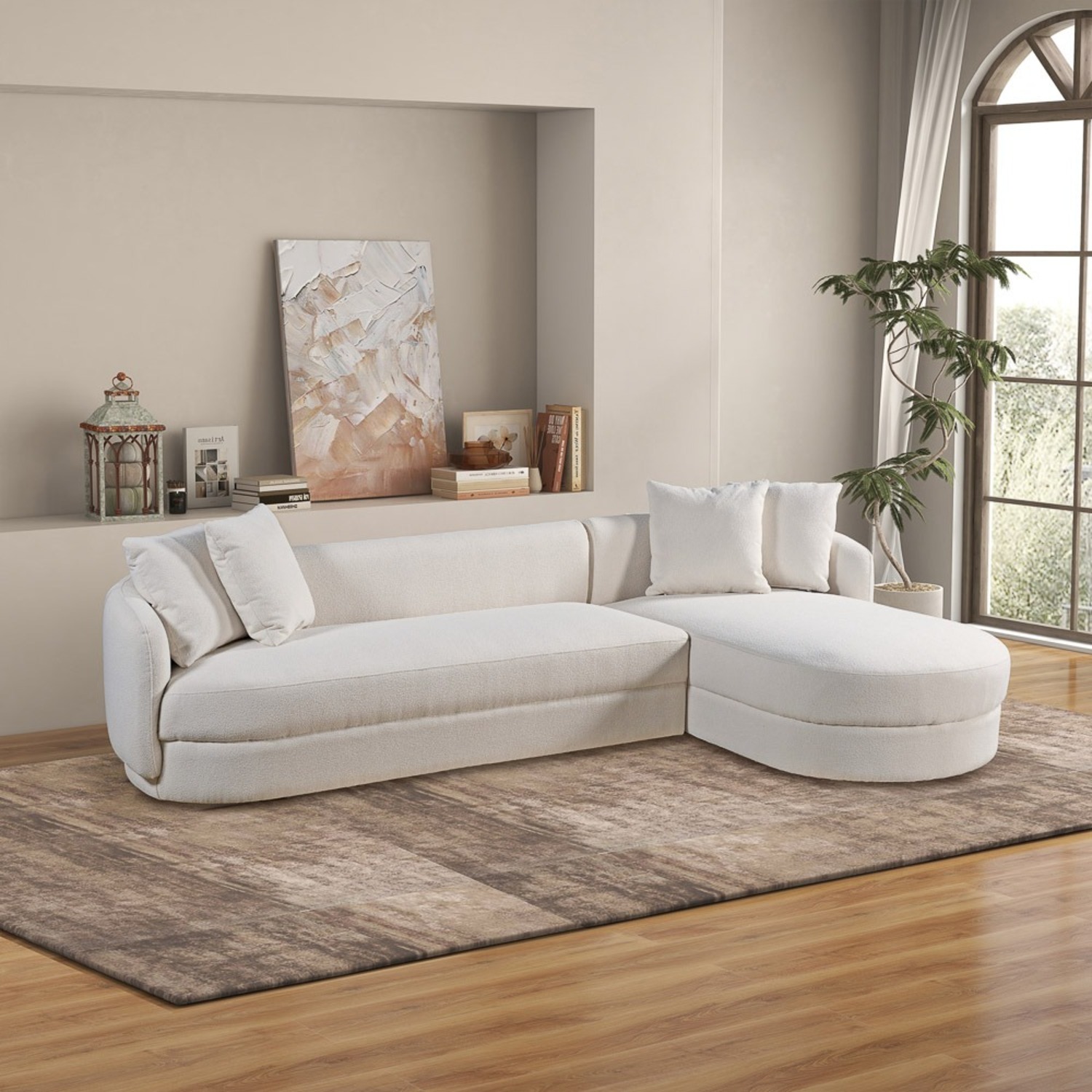 Chesterton Cream Boucle Right Sectional Sofa - image-2