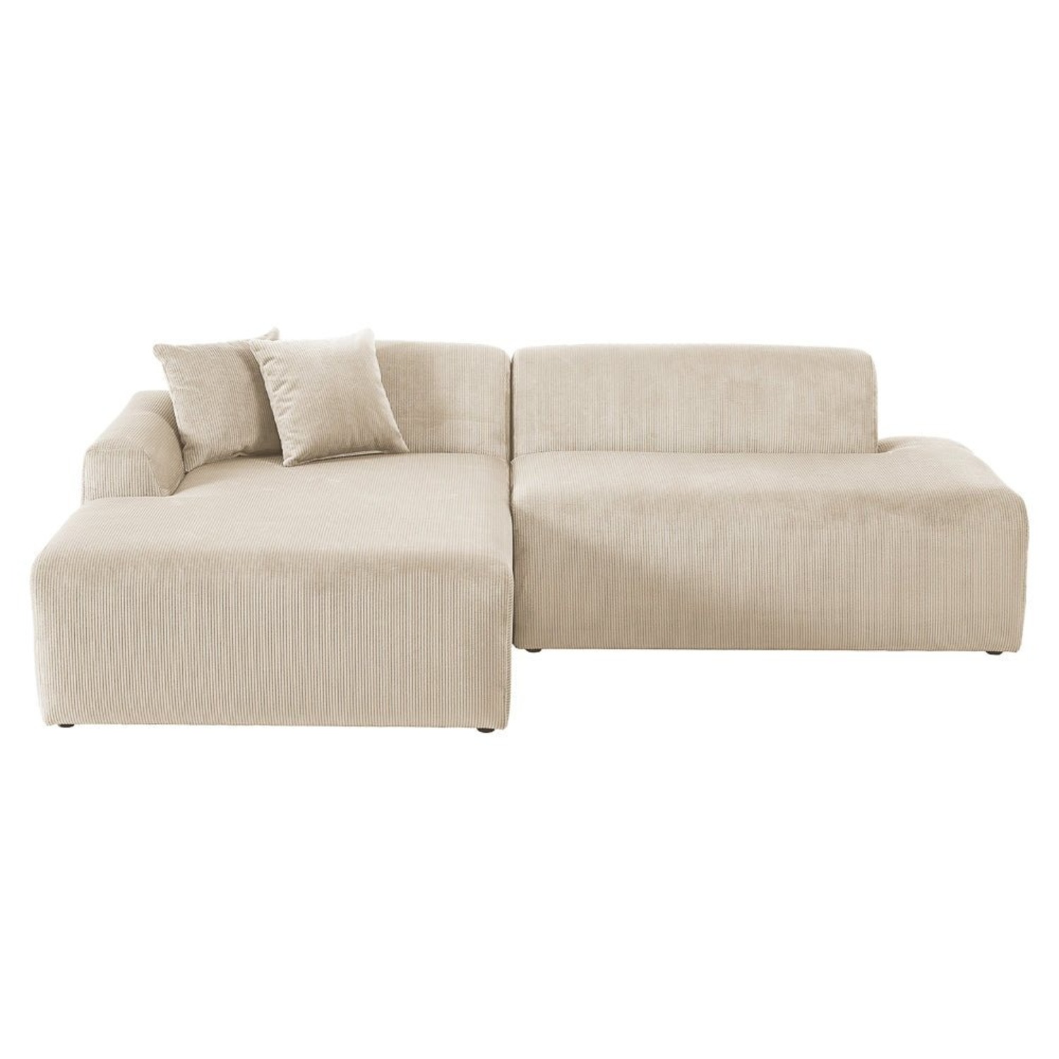 Dexter Cream Corduroy Sectional Left Facing Chaise - image-0