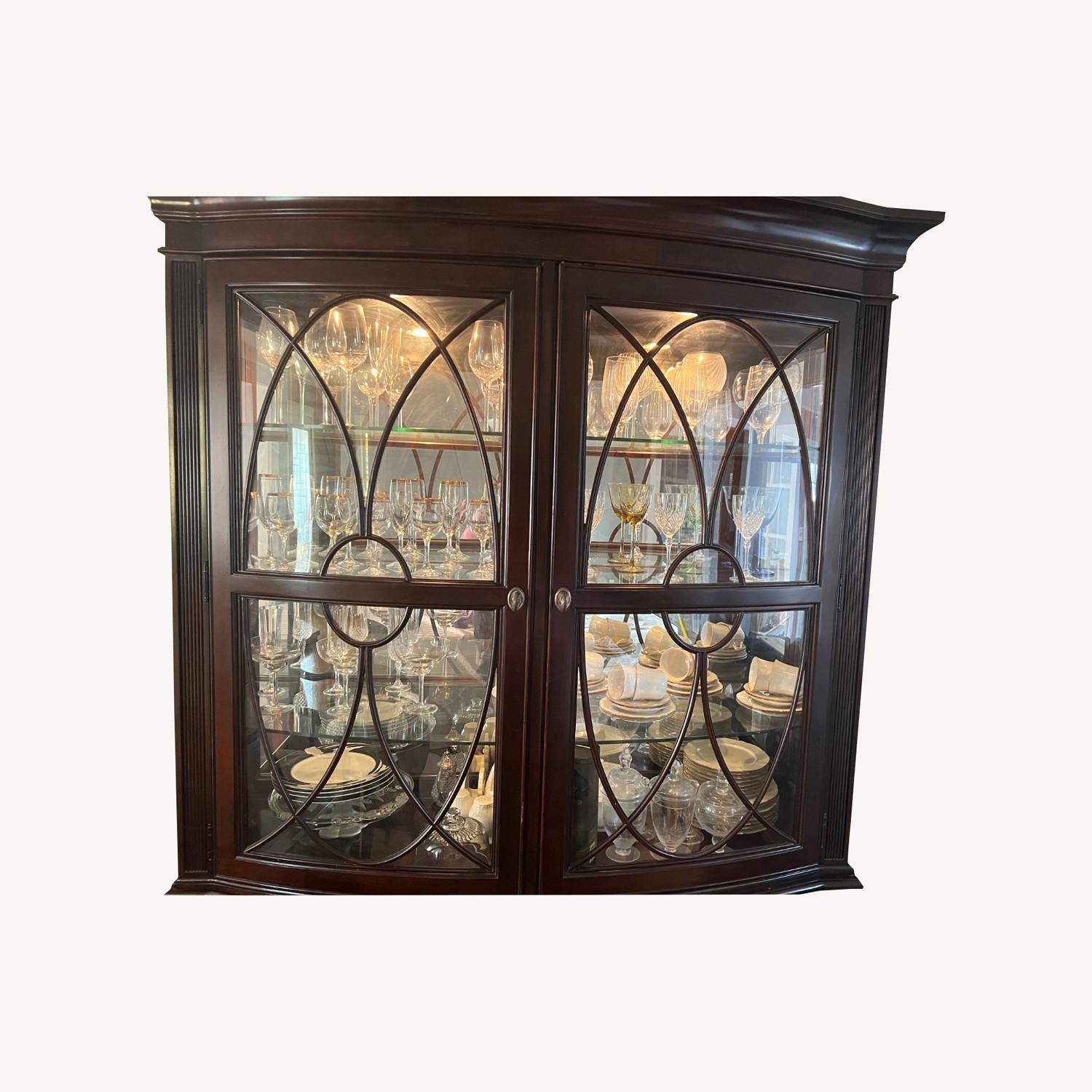 Lighted 2 piece Credenza with Hutch - image-0