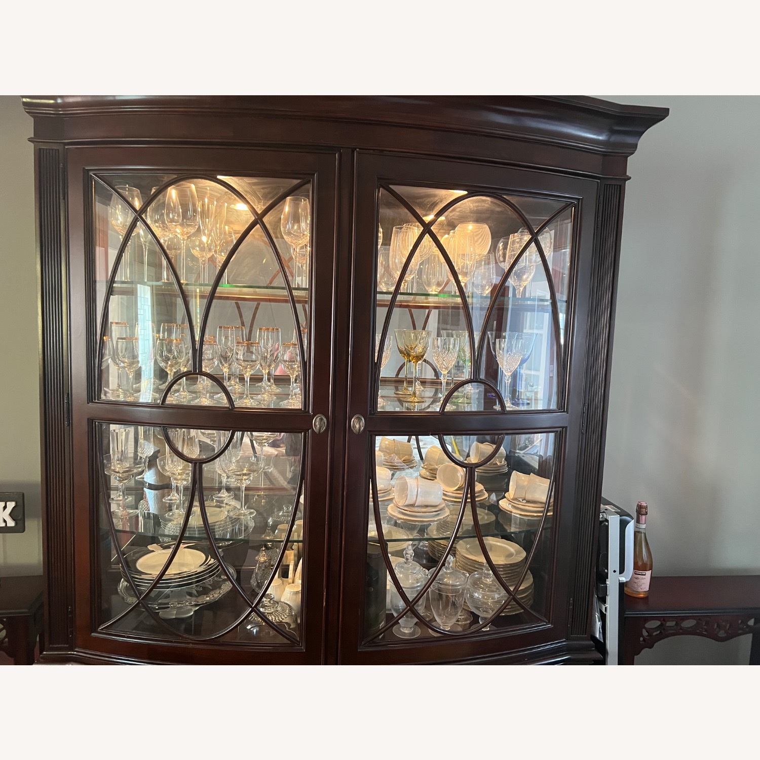 Lighted 2 piece Credenza with Hutch - image-1