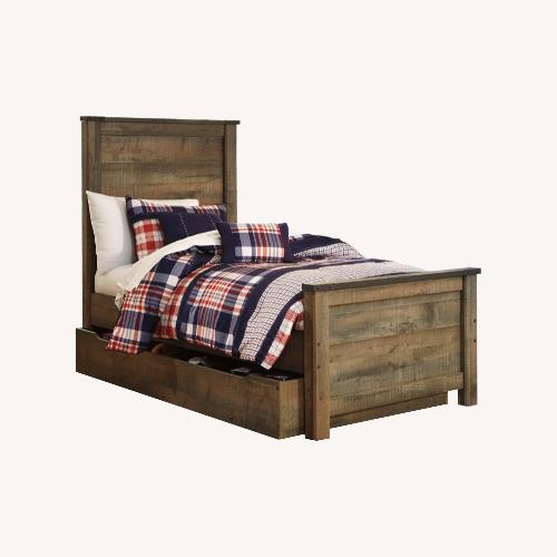 Used Trinell Twin Panel Bed with 1 Large Storage Drawer for sale on AptDeco