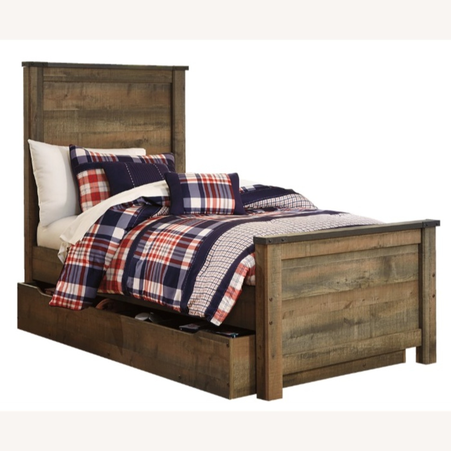 Trinell Twin Panel Bed with 1 Large Storage Drawer - image-3