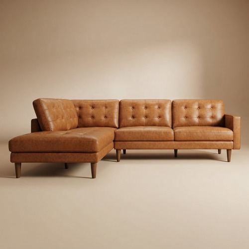 Used Lugano L-Shaped Genuine Leather Sofa for sale on AptDeco
