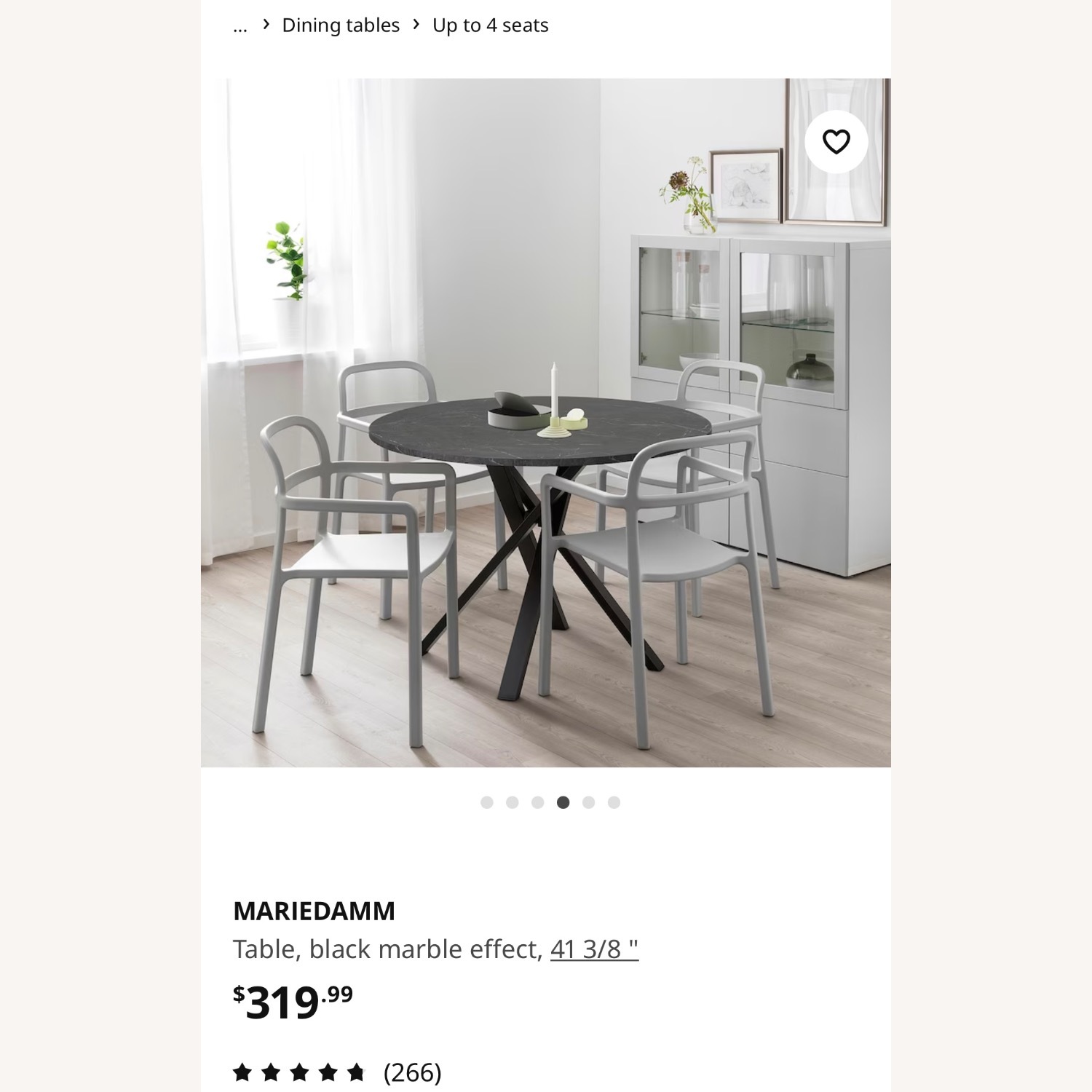 IKEA MARIEDAMM Dining Table Seats 4 with Faux Marble Finish - image-2