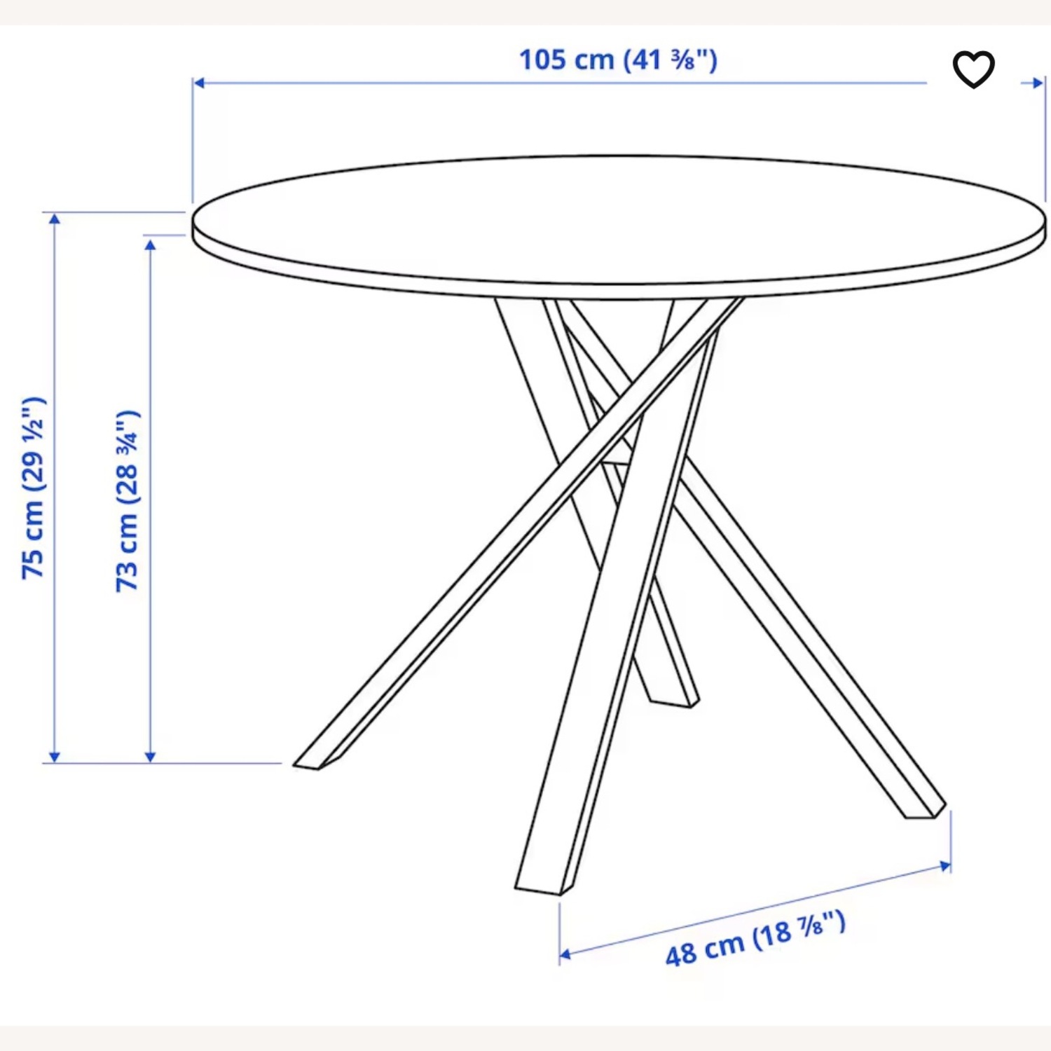 IKEA MARIEDAMM Dining Table Seats 4 with Faux Marble Finish - image-4