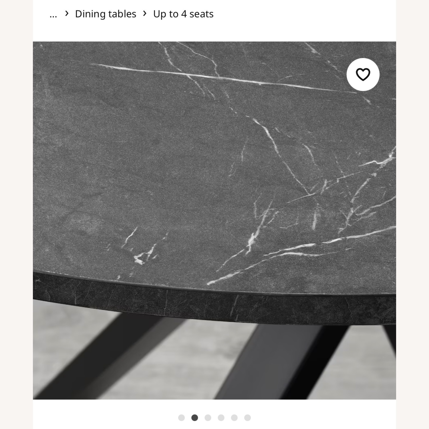 IKEA MARIEDAMM Dining Table Seats 4 with Faux Marble Finish - image-3