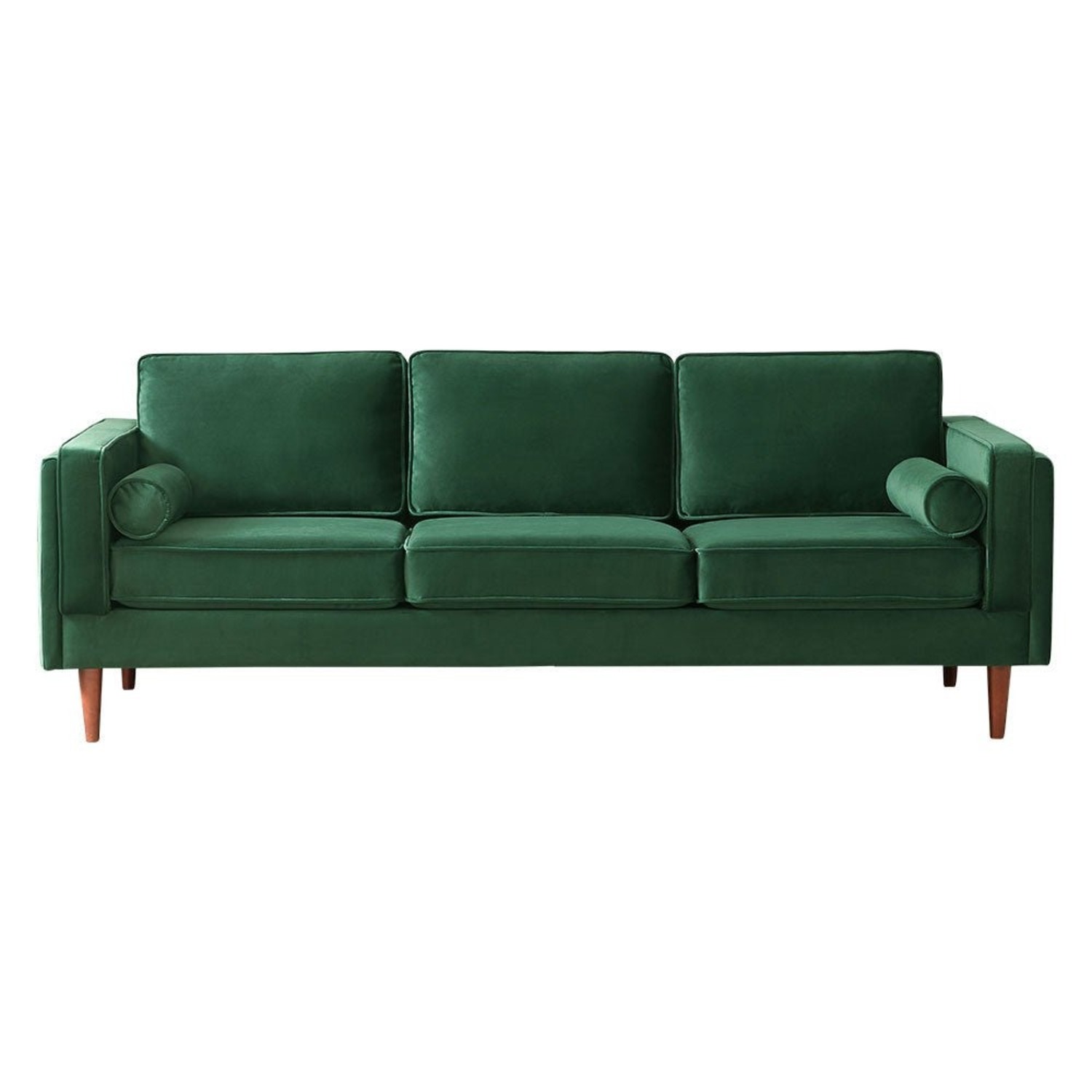 Fordham Dark Green Velvet Sofa - image-0