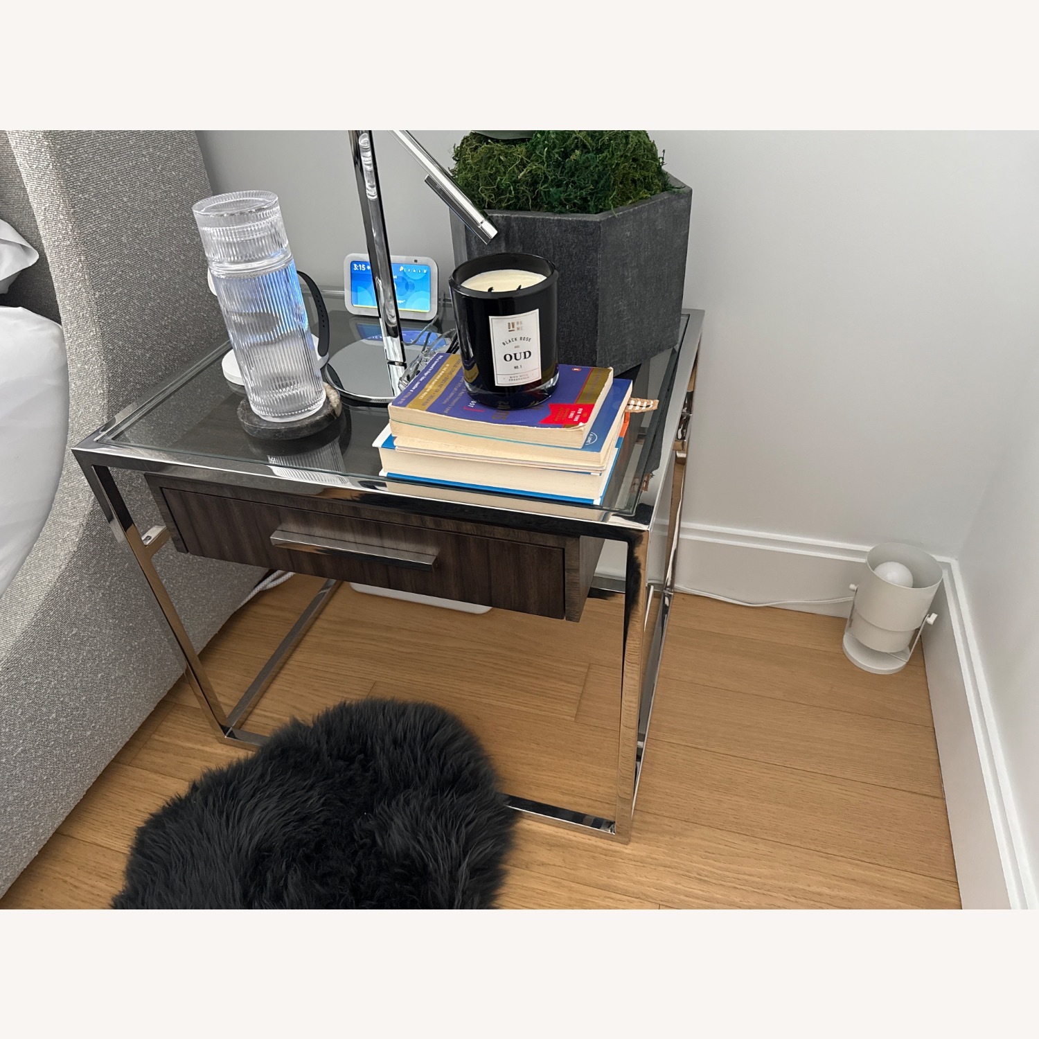 Restoration Hardware Glass Top Bedside Tables  - image-2