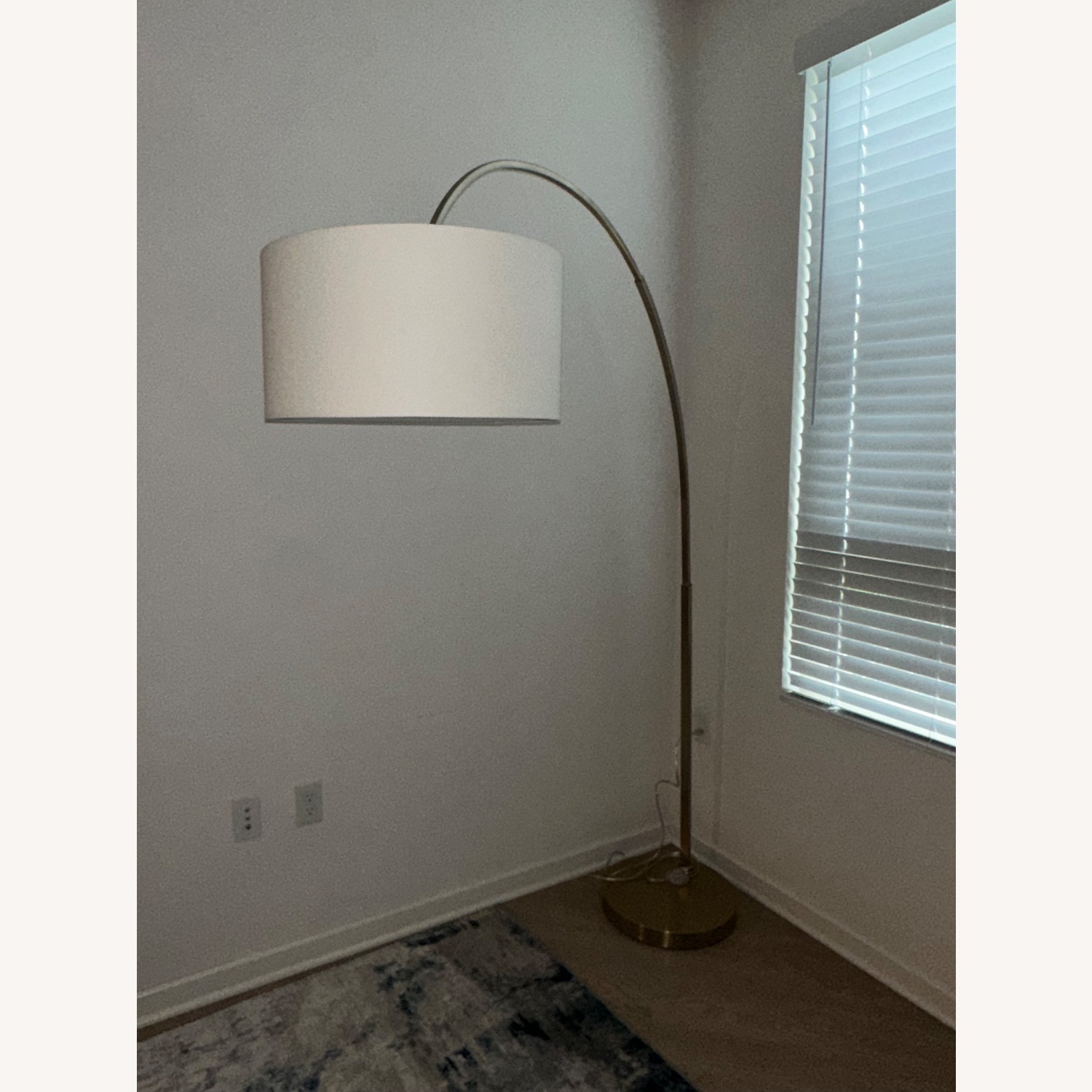 West Elm Overarching Linen Shade Floor Lamp - image-2