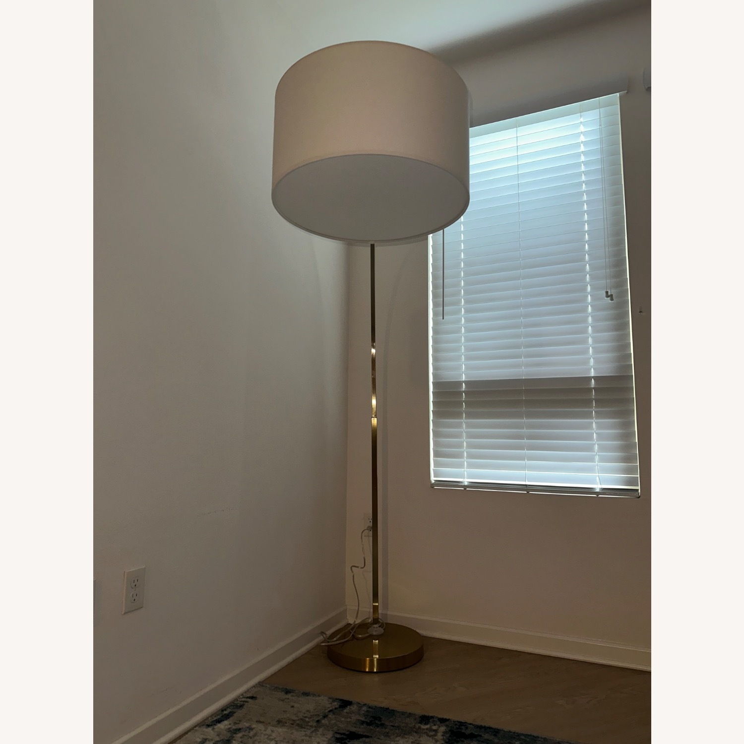 West Elm Overarching Linen Shade Floor Lamp - image-4