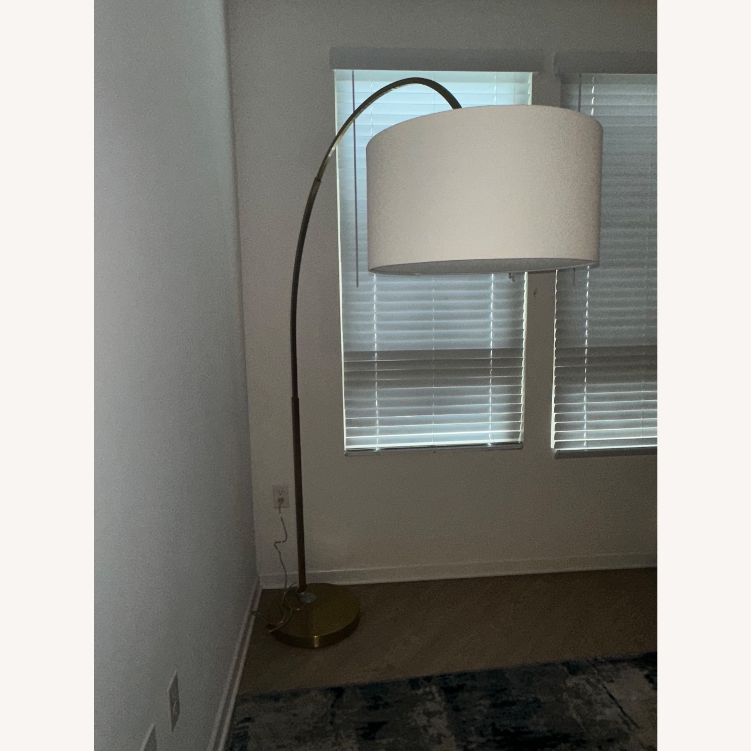 West Elm Overarching Linen Shade Floor Lamp - image-3